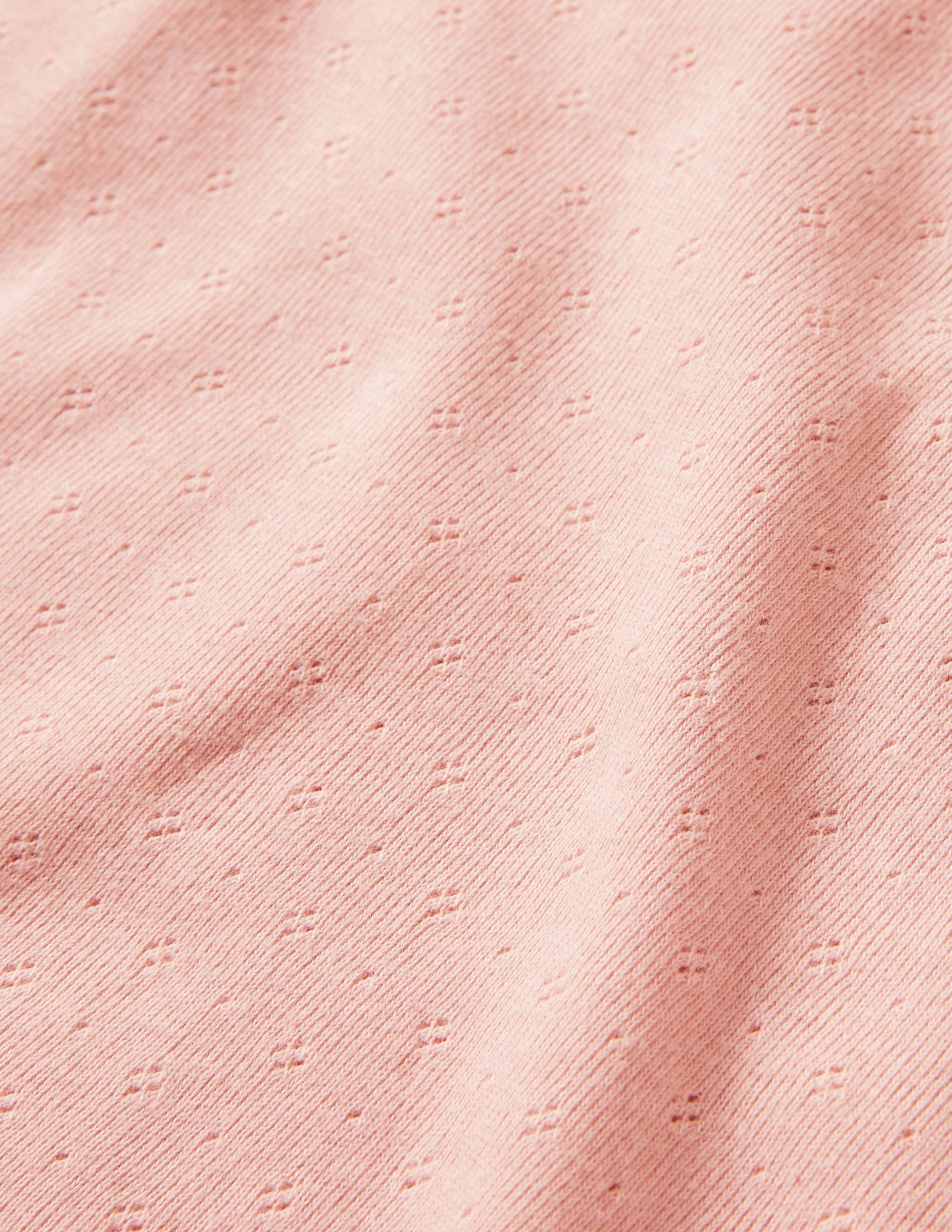 Short Sleeve Pointelle Top-Provence Dusty Pink - Image 3