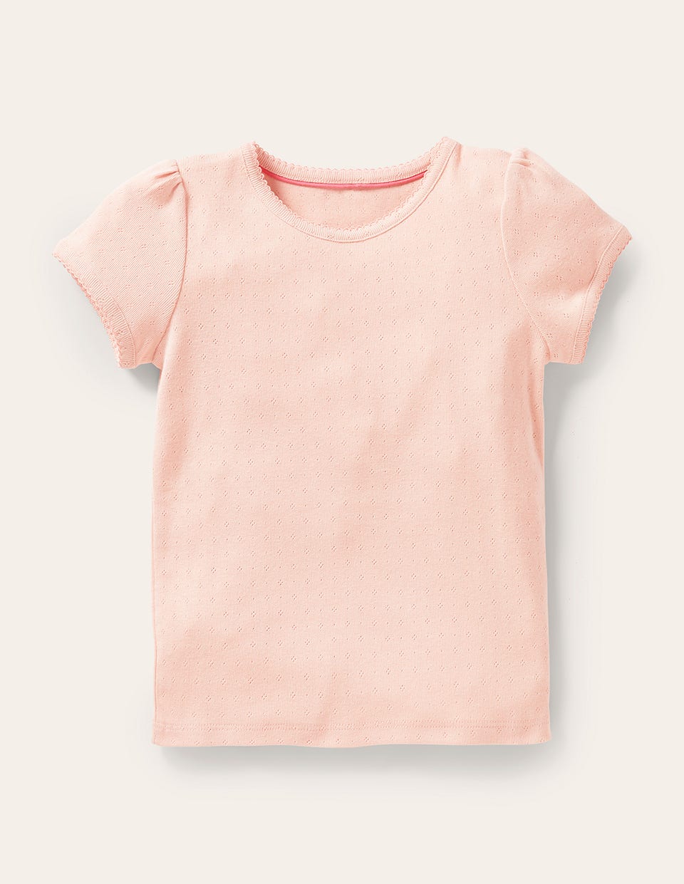 Short Sleeve Pointelle Top-Provence Dusty Pink