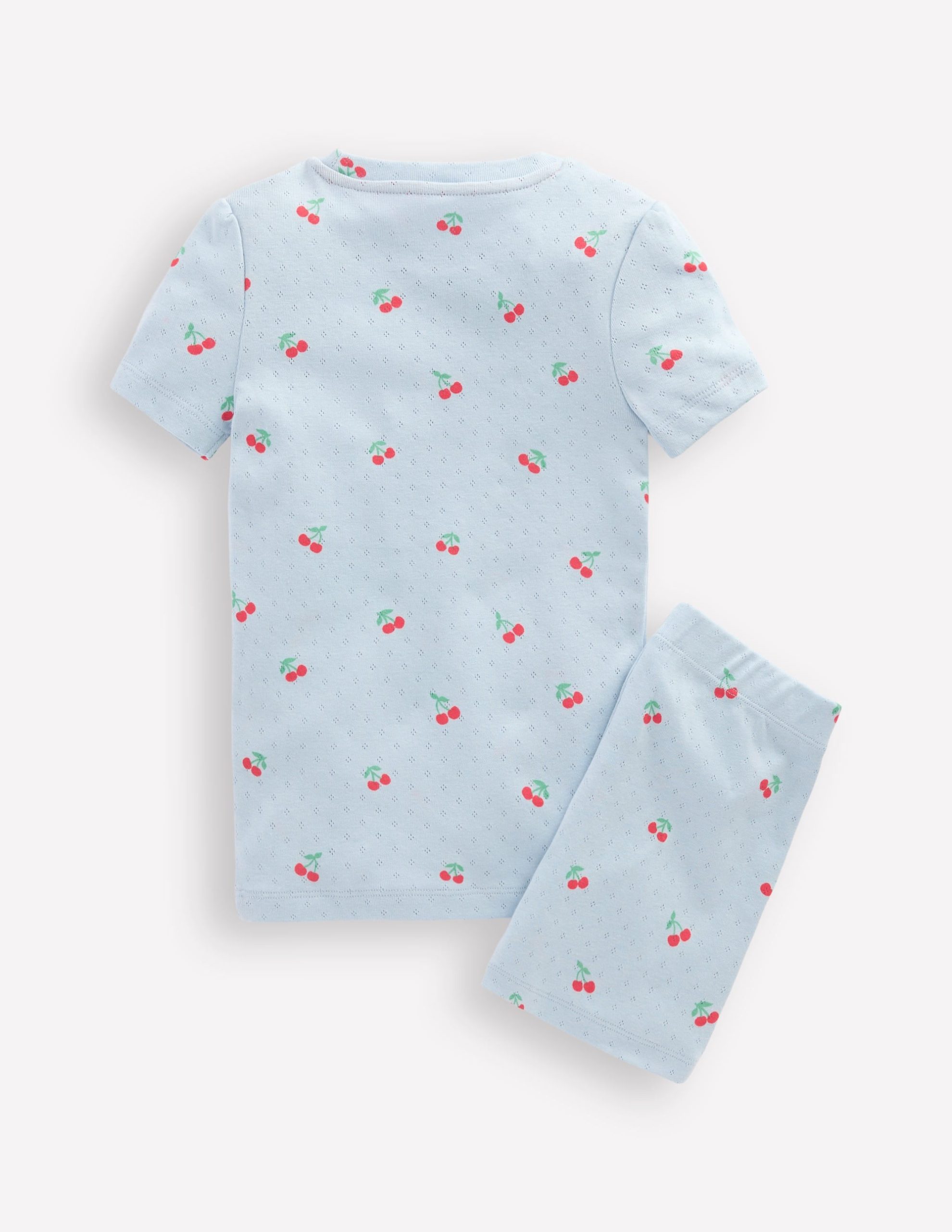 Snug Pointelle Pajamas-Misty Blue Cherries - Image 2