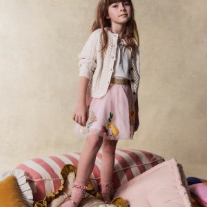 Tulle Applique Skirt-French Pink Bunnies