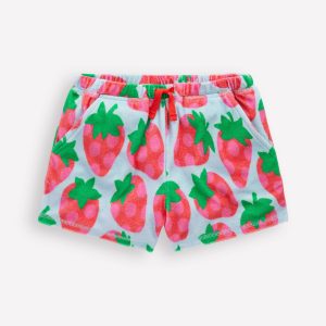 Printed Towelling Short-Misty Blue Spotty Strawberry