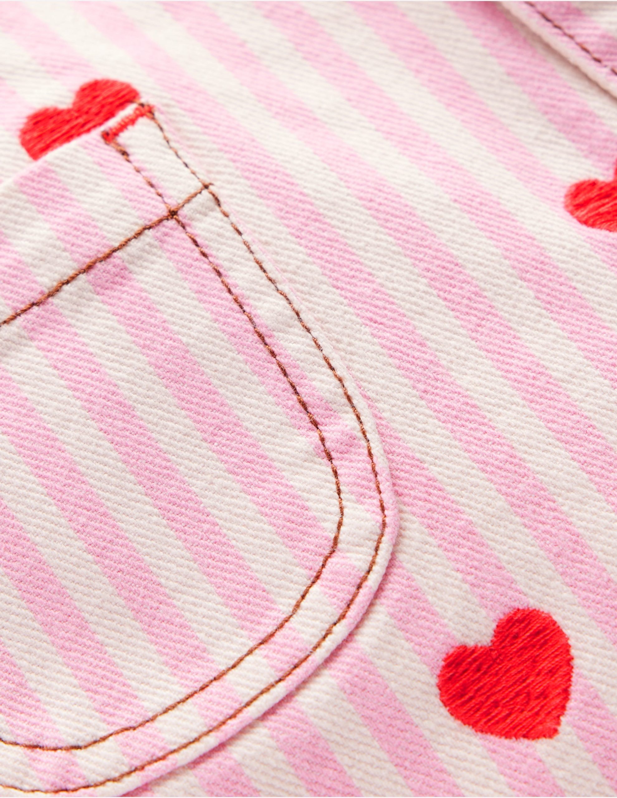 Patch Pocket Shorts-Bubblegum Pink/ Ivory Hearts - Image 3