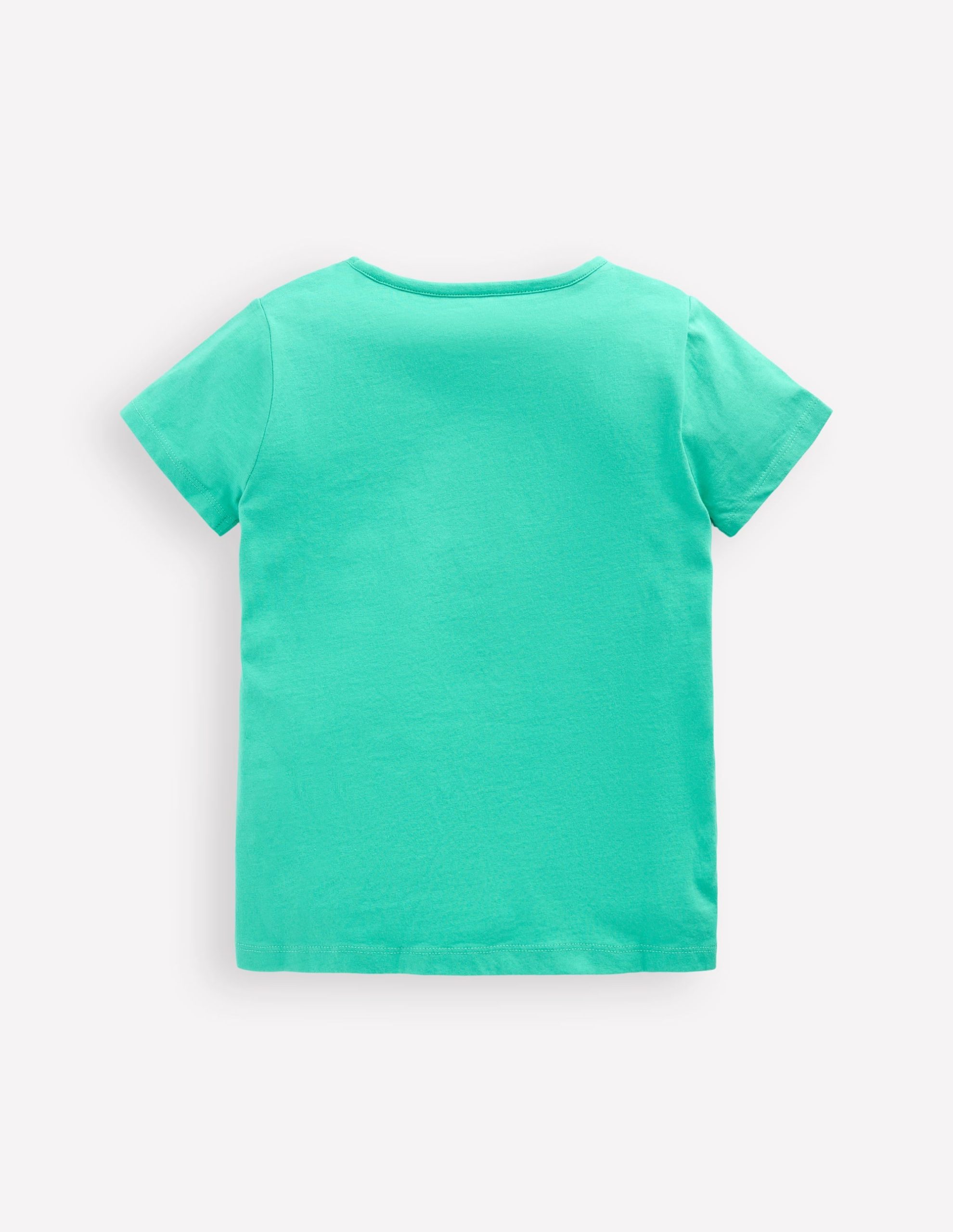 Short Sleeve Appliqu?? T-shirt-Turquoise Blue Bunny - Image 3