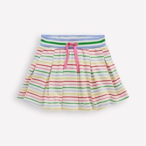 Pleated Jersey Skort-Multi Stripe