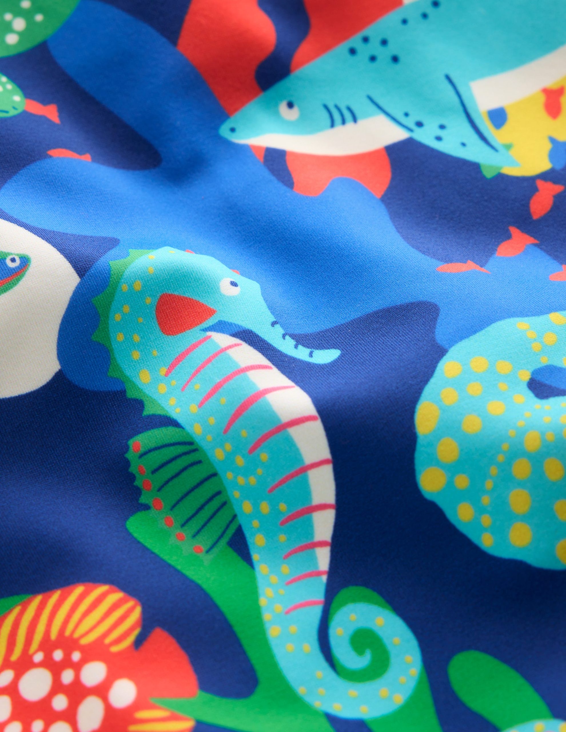 Cross-back Printed Swimsuit-Blue Reef - Image 5