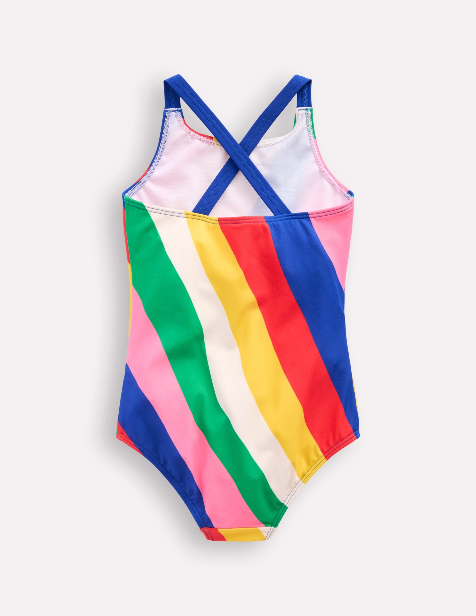 Cross-back Printed Swimsuit-Multi Rainbow Swirl - Image 3