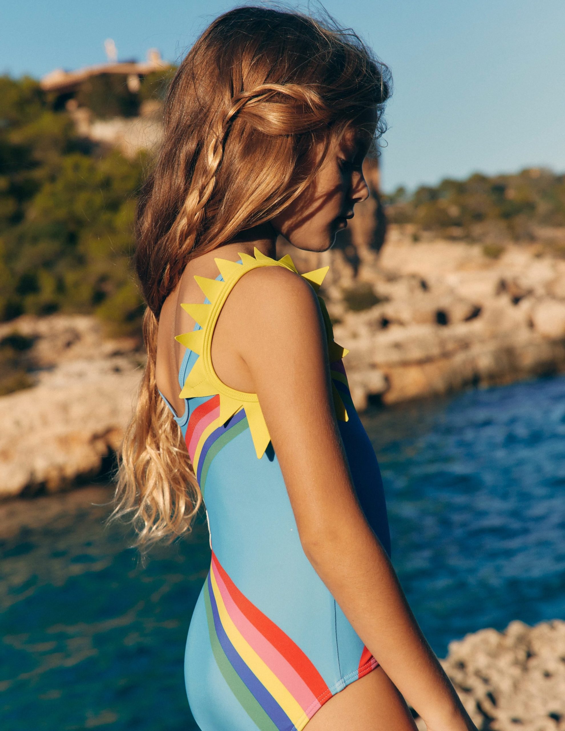 Lettice Cut Out Swimsuit-Forget Me Not Blue Weather - Image 2