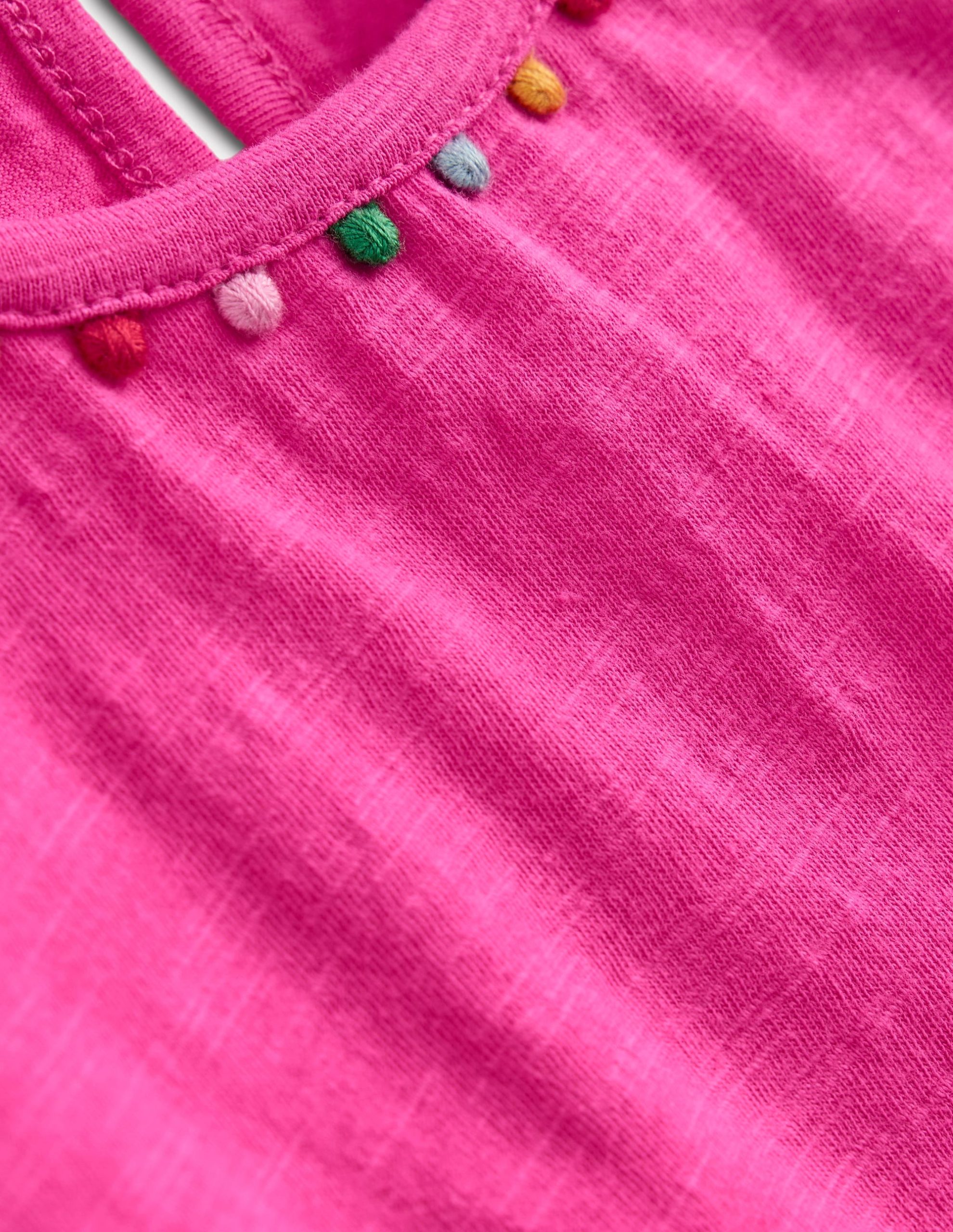 Ali Puff Sleeve Pom T-shirt-Flamingo Pink - Image 3