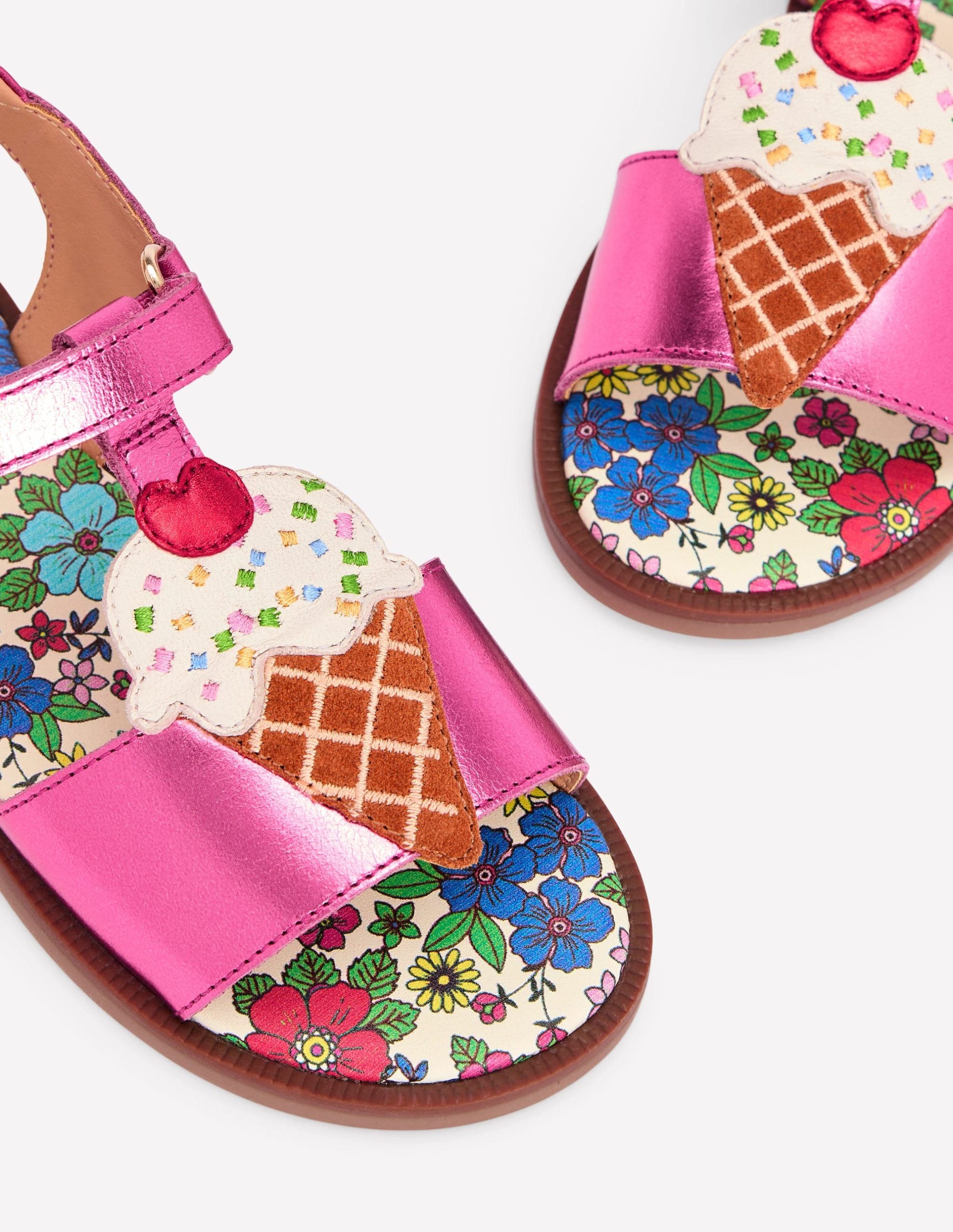 Fun Leather Sandals-Ice Cream - Image 3