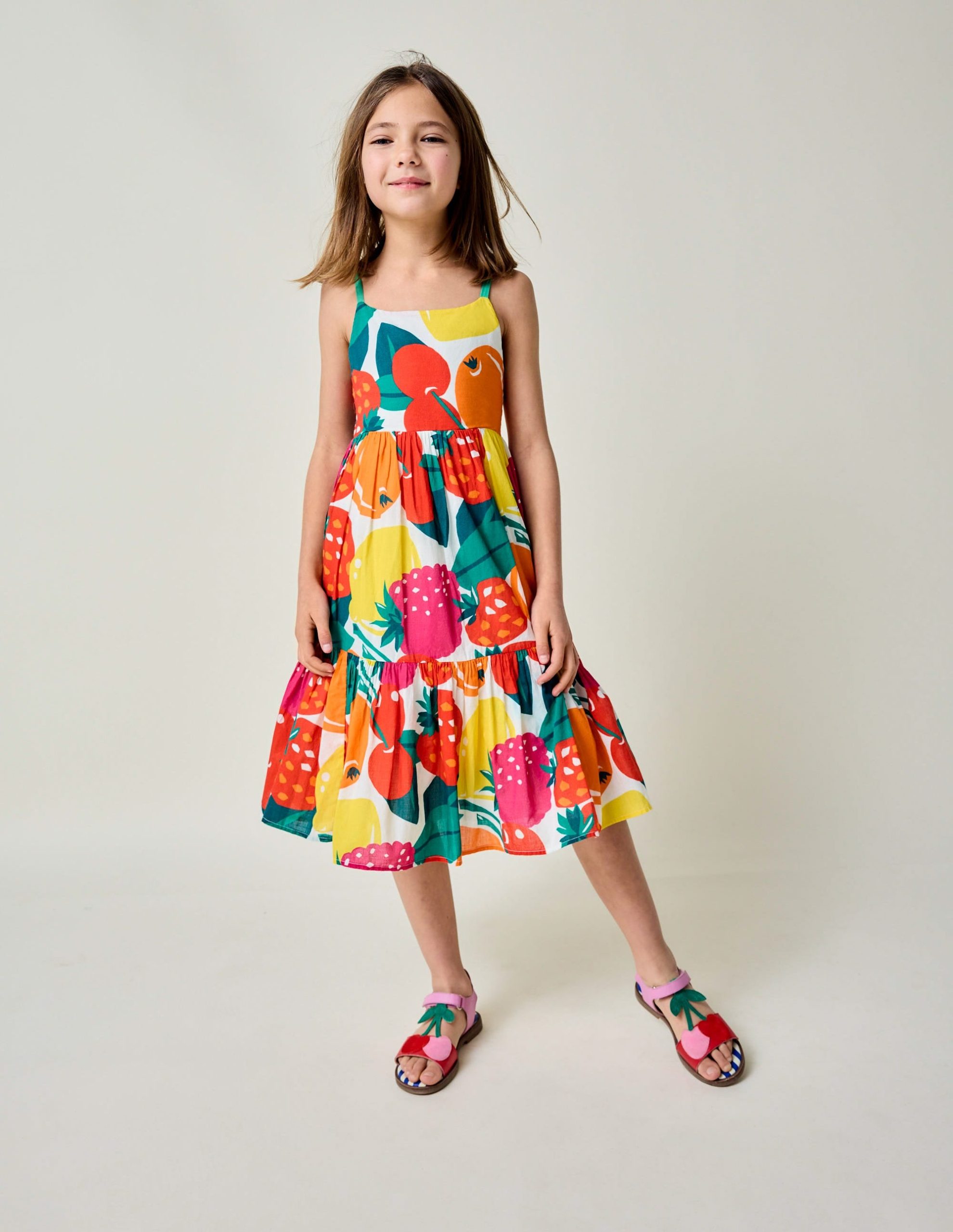Aurelia Tiered Twirly Dress-Multi Giant Fruit - Image 4