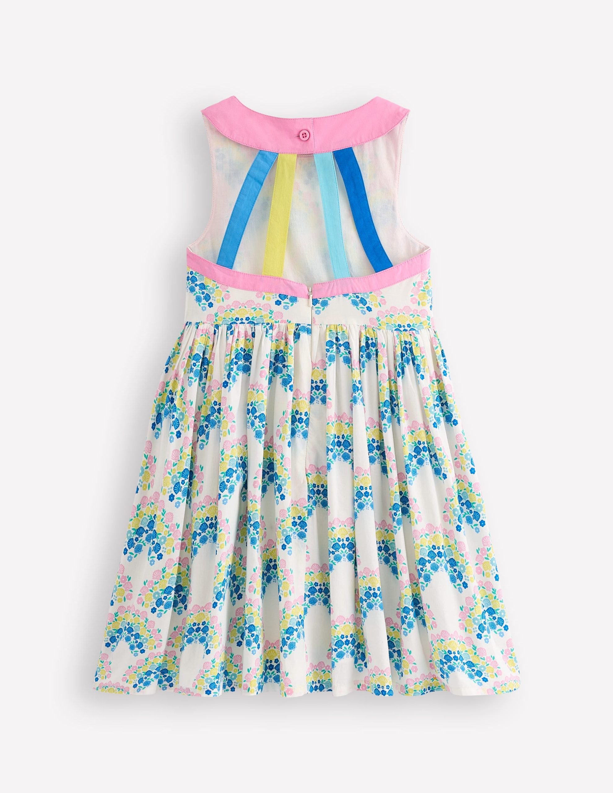 Harlow Back Detail Dress-Soft Ivory Rainbow Shells - Image 2