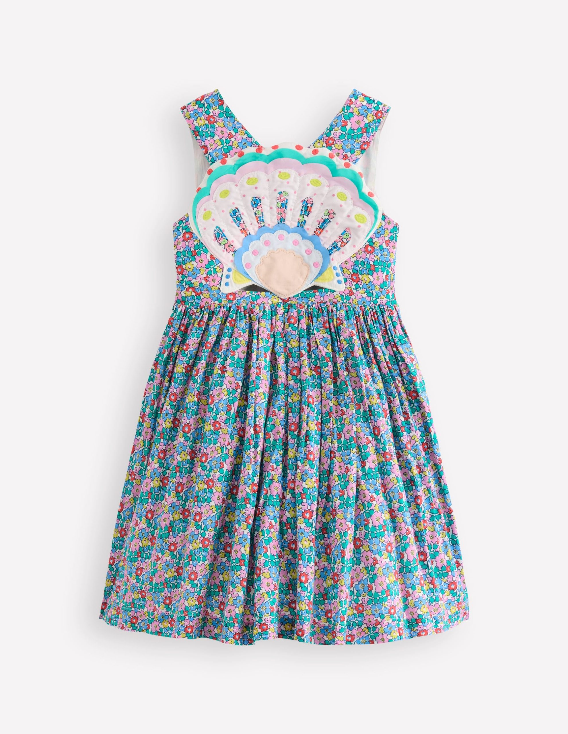 Zadie Applique Back Dress-Multi Flowerbed Shell - Image 6