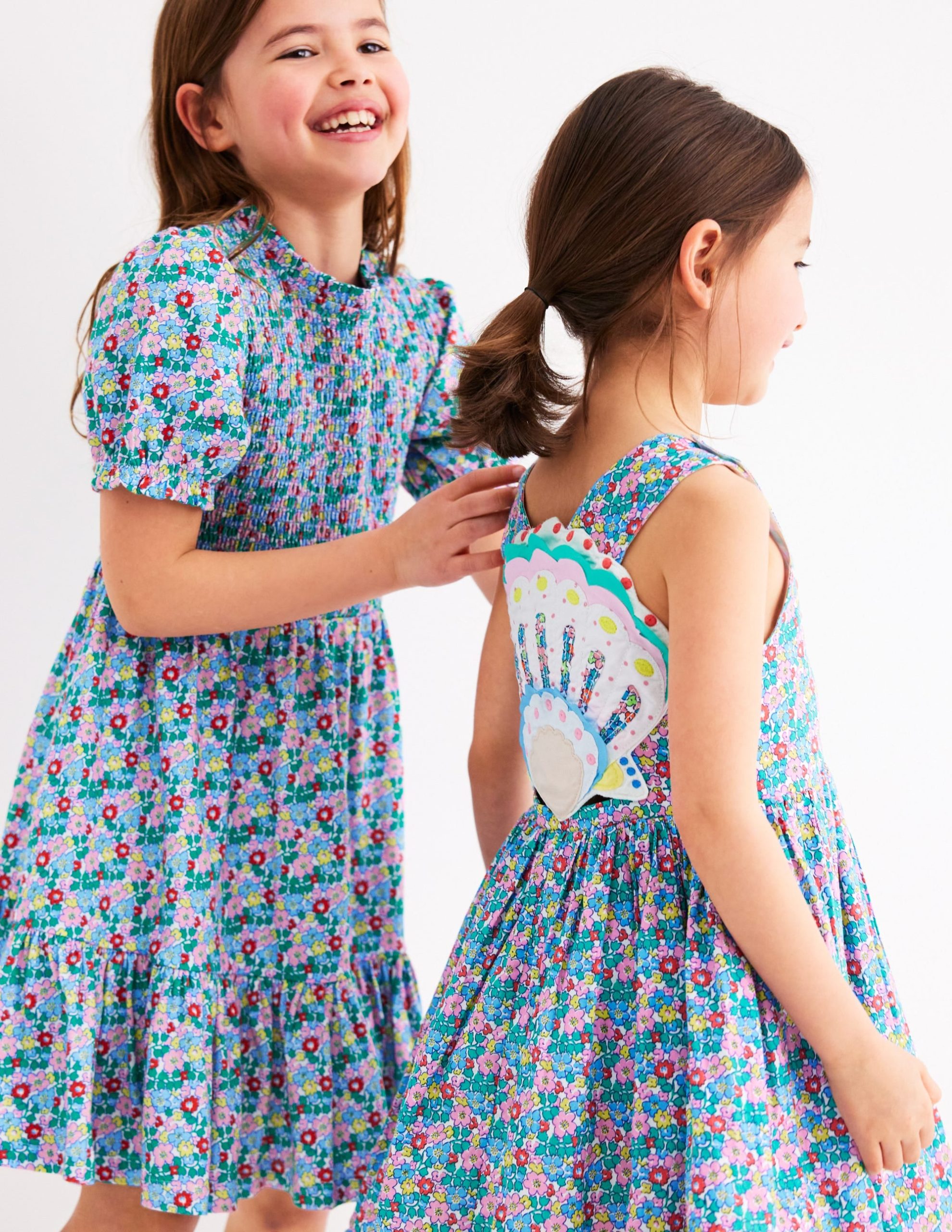 Zadie Applique Back Dress-Multi Flowerbed Shell - Image 4