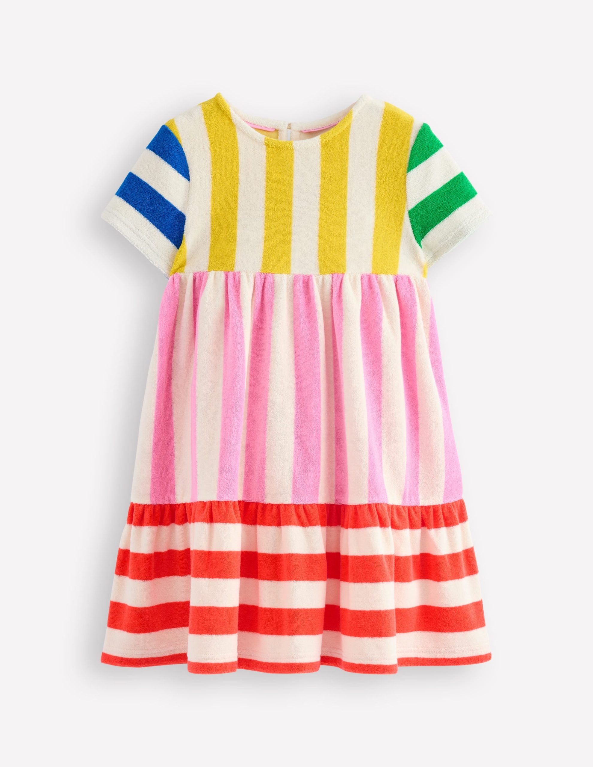 Ariel Twirly Towelling Dress-Hotchpotch Multi Stripe - Image 2
