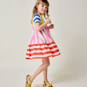 Ariel Twirly Towelling Dress-Hotchpotch Multi Stripe