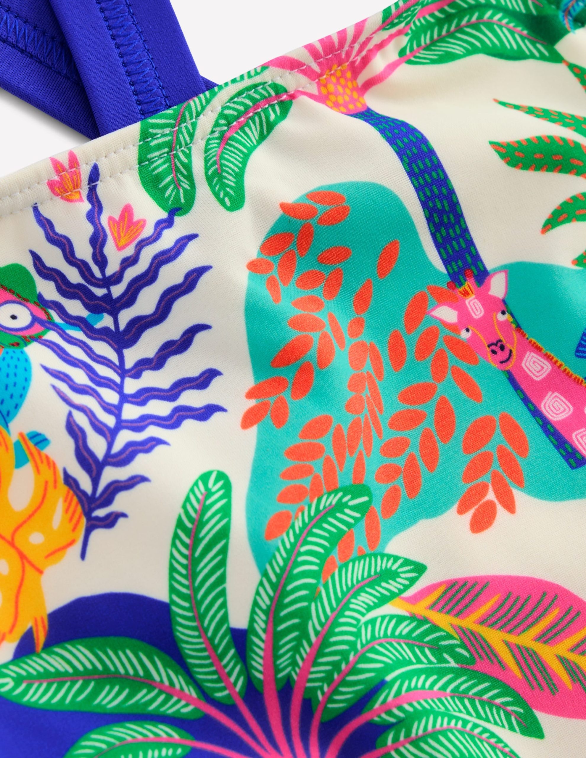 Cross-back Tankini Top-Soft Ivory Multi Jungle - Image 3