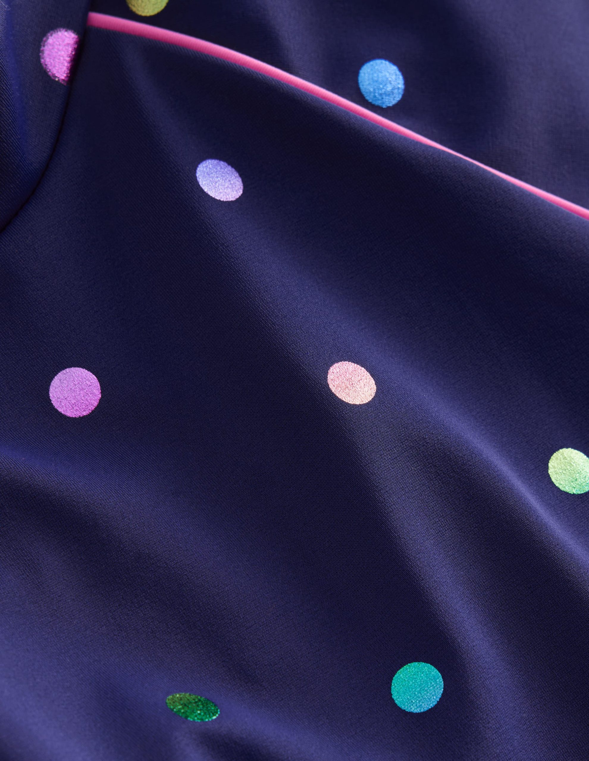 Sun Safe Patterned Rash Vest-Navy Rainbow Confetti Spot - Image 3