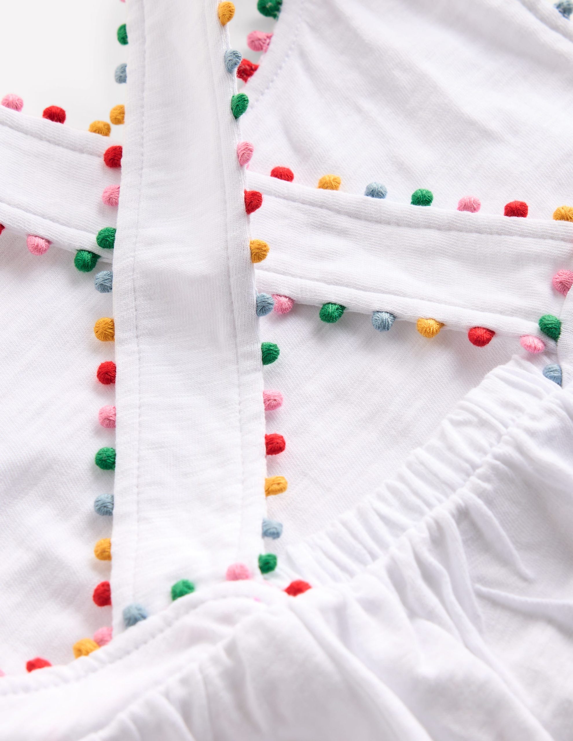 Cross-back Pom Top-White - Image 4