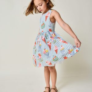 Harper Cross-Back Dress-Vintage Blue Ice Cream Stripe