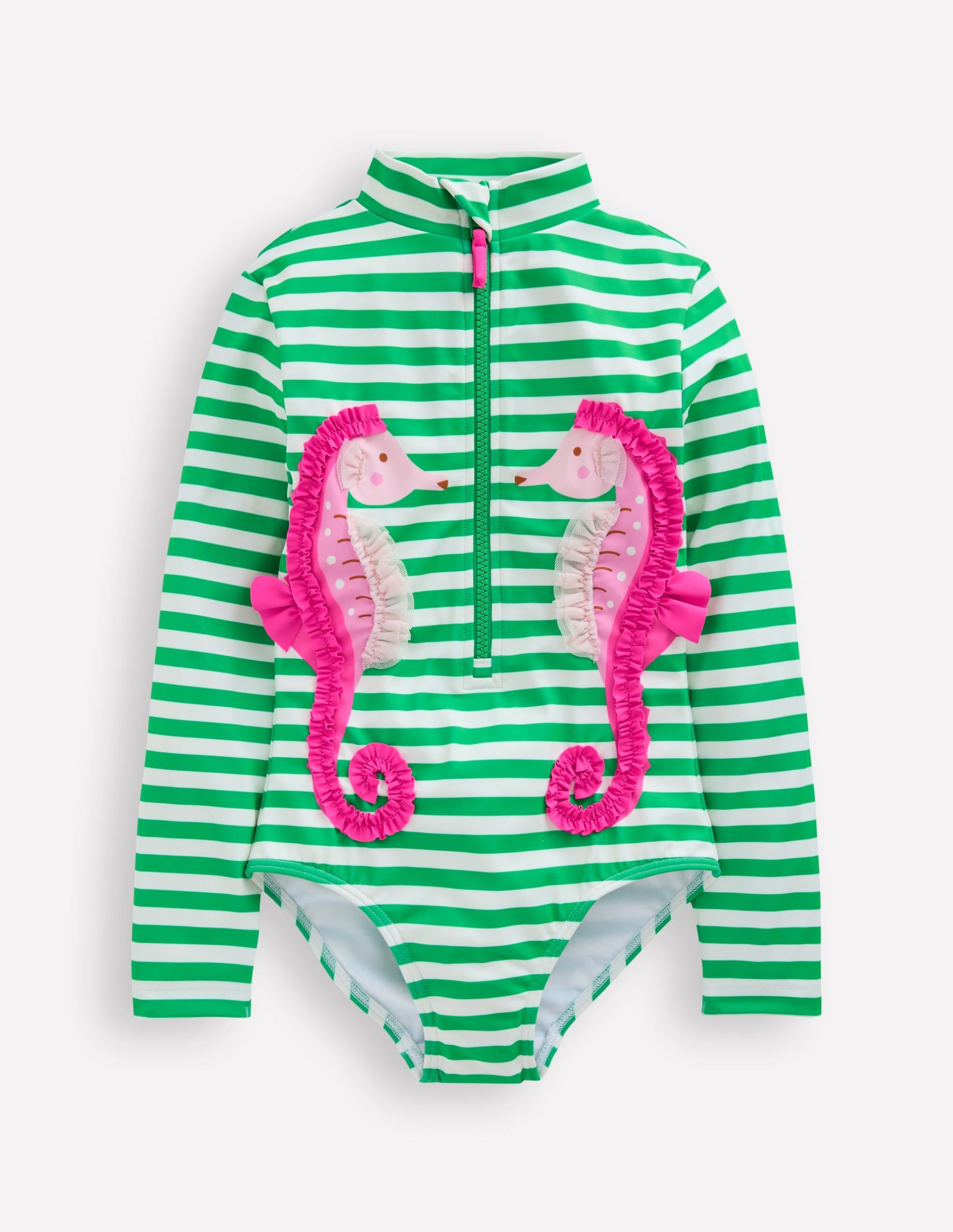 Long-Sleeved Swimsuit-Green Seahorse - Image 2