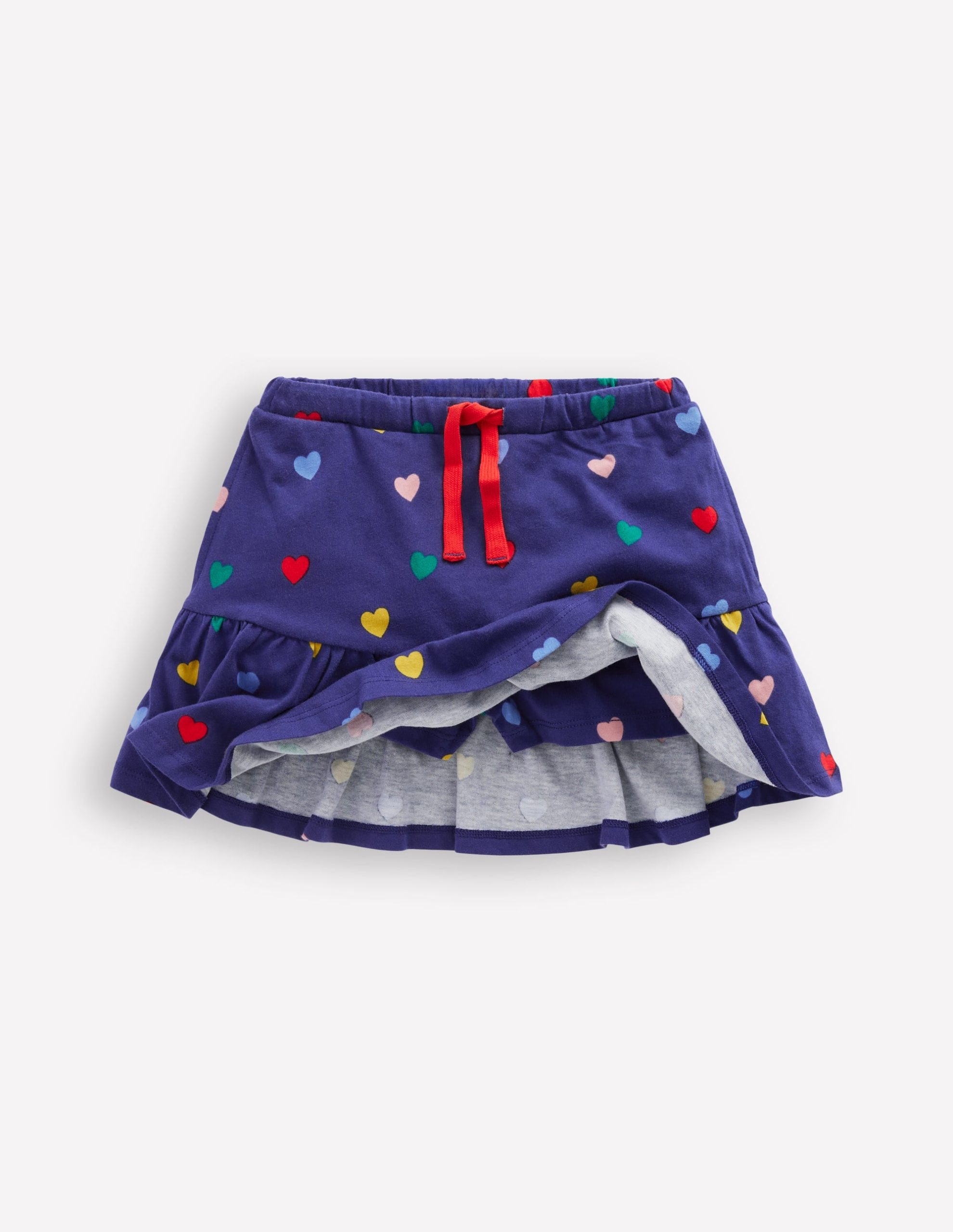 Tiered Jersey Skort-Starboard Blue Multi Hearts - Image 4