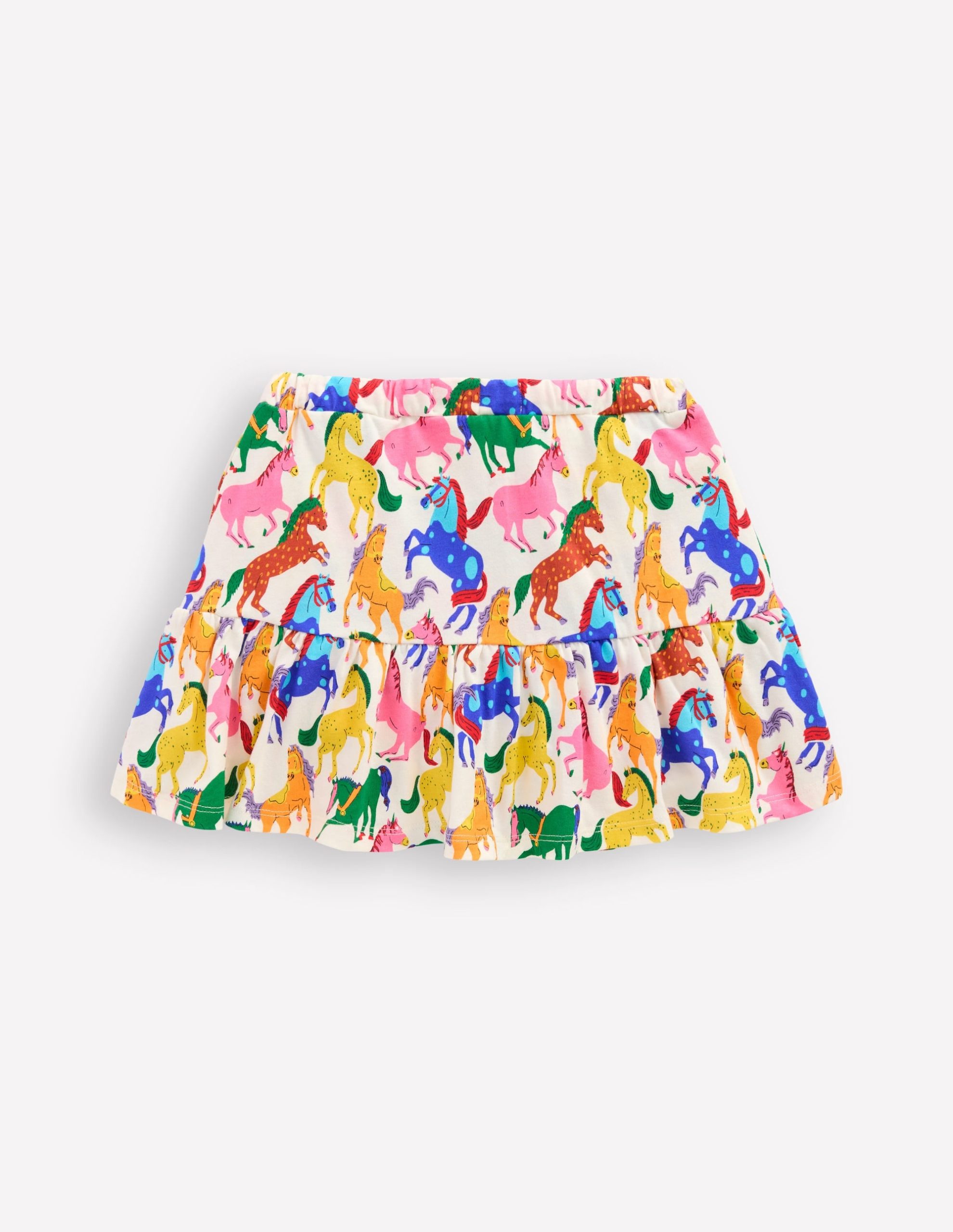 Tiered Jersey Skort-Multi Rainbow Horse - Image 2