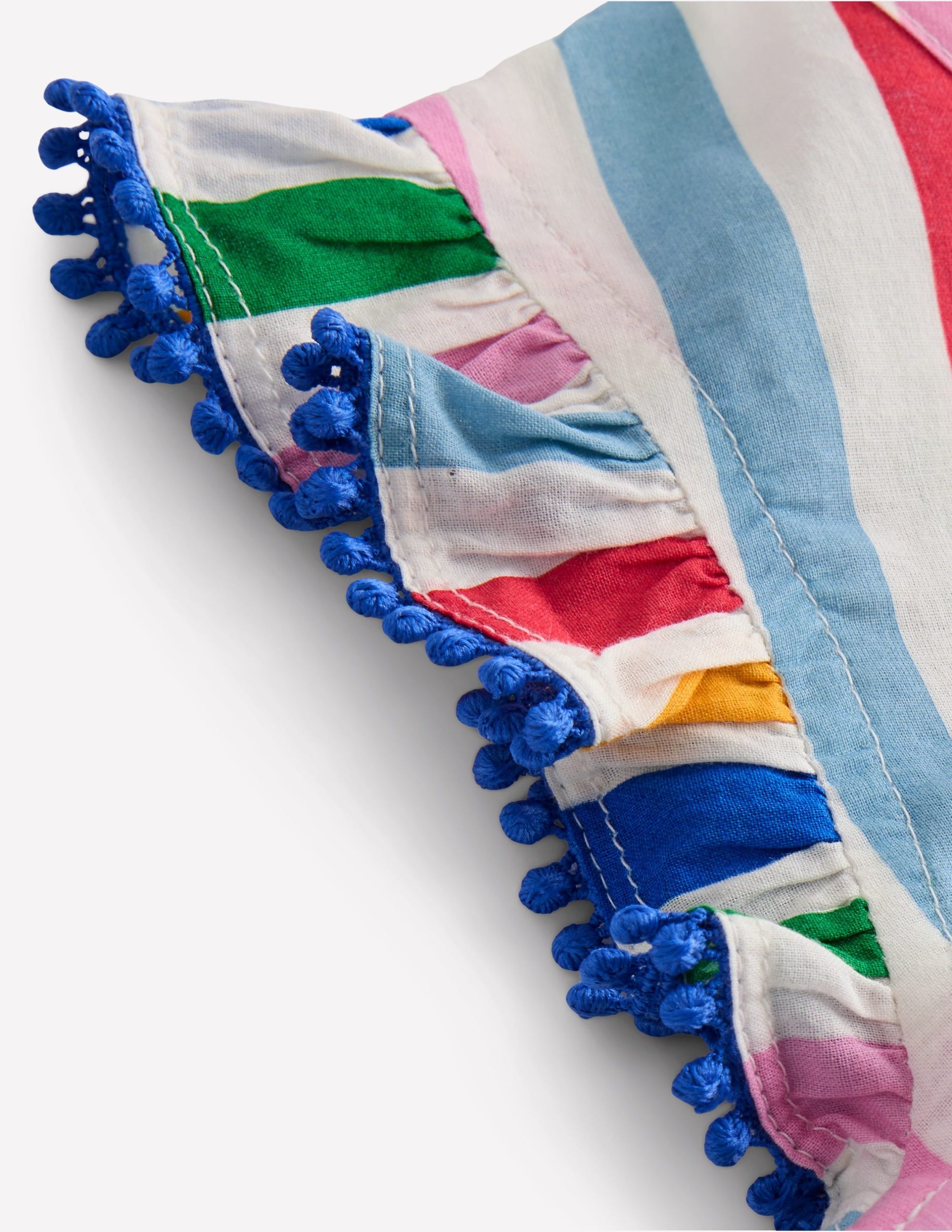 Button Through Ruffle Playsuit-Rainbow Multi Stripe - Image 4