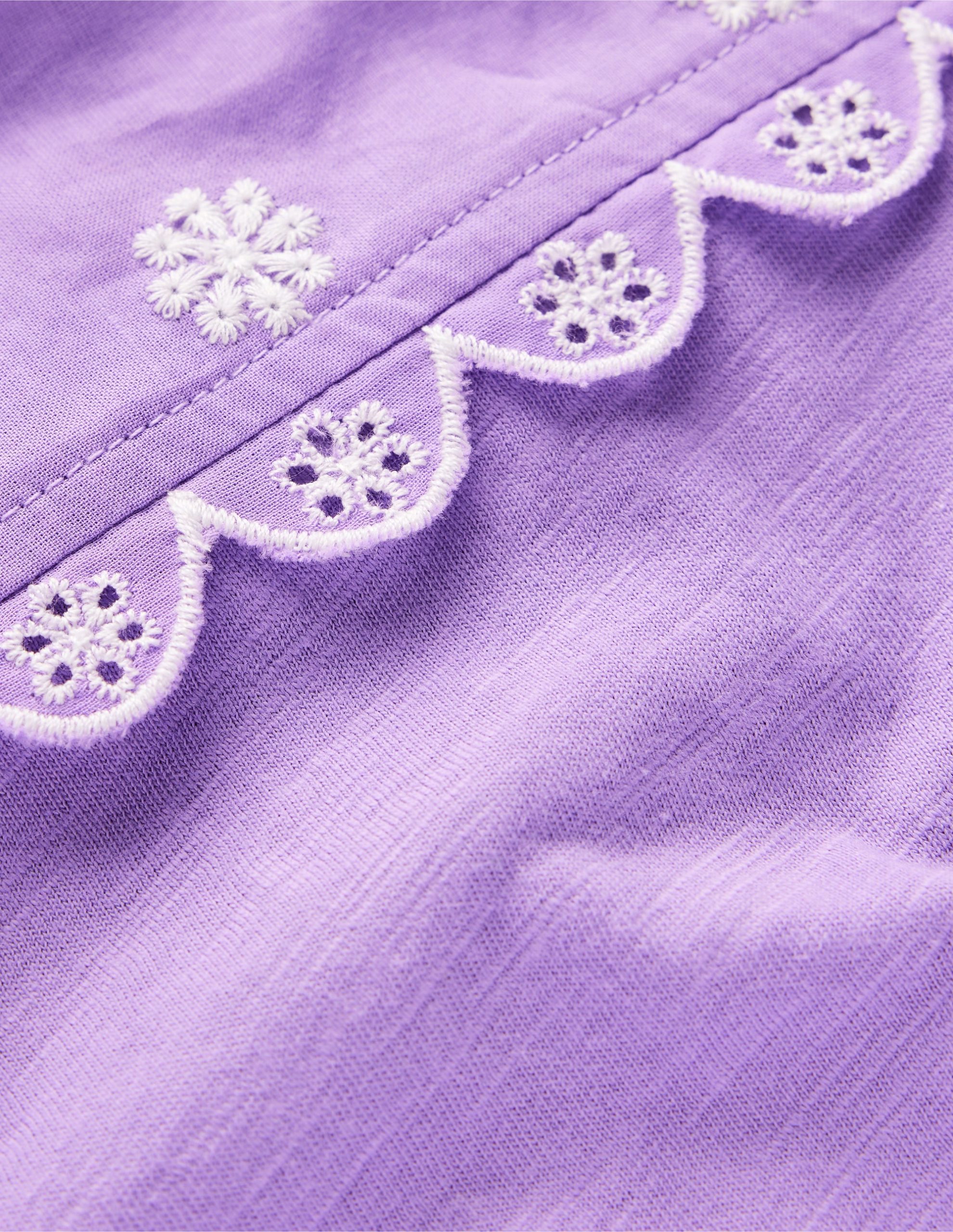 Broderie Sleeve Tee-Aster Purple - Image 4