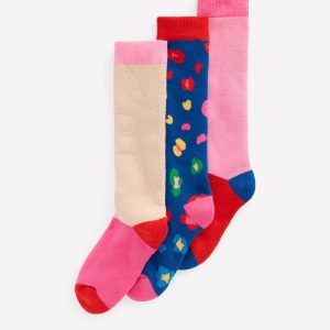 3-pack Ski Socks-Multi Leopard