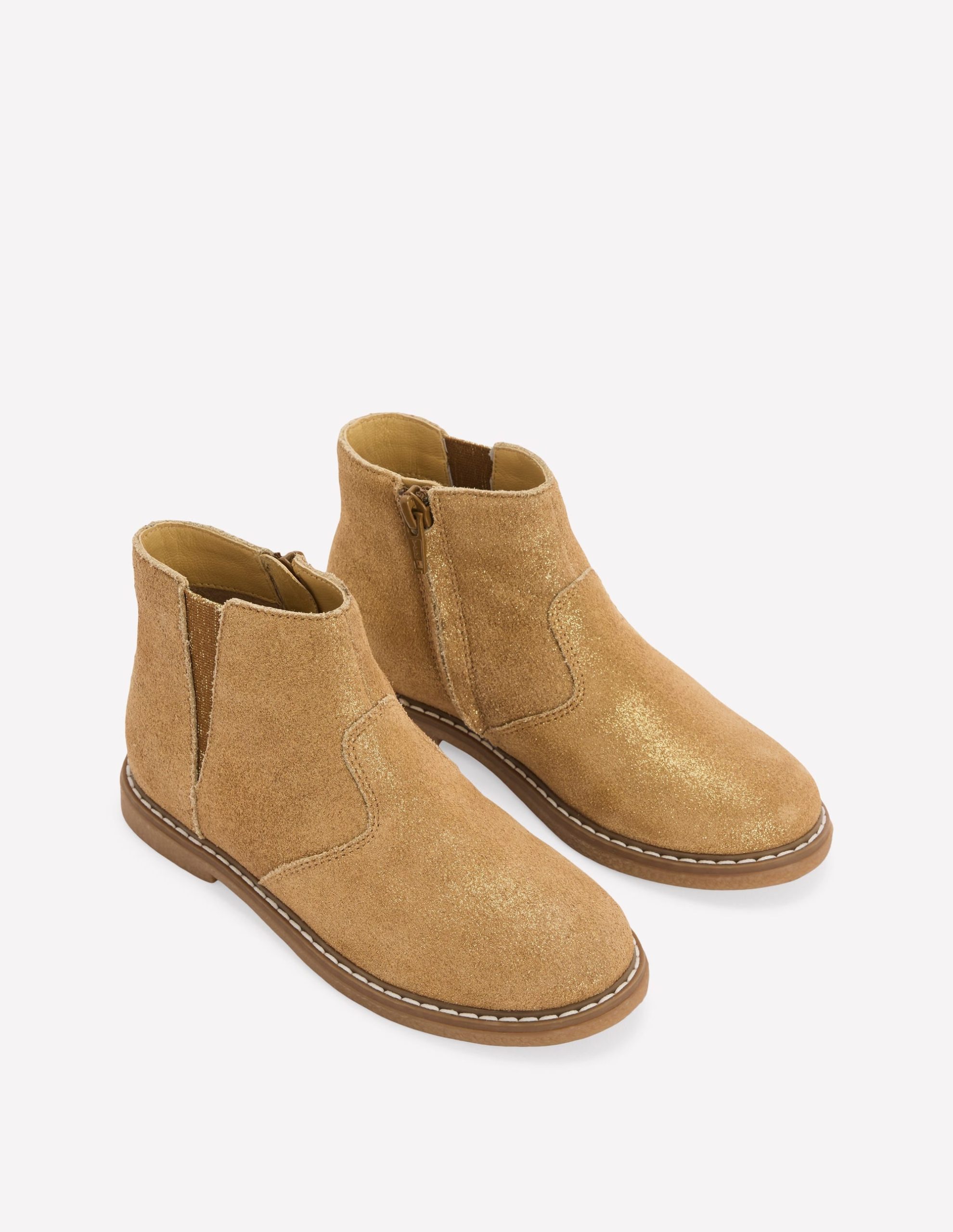Suede Ankle Boots-Gold - Image 2