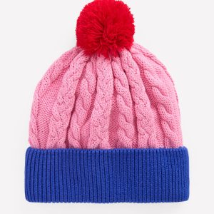 Knitted Beanie-Pink Colourblock