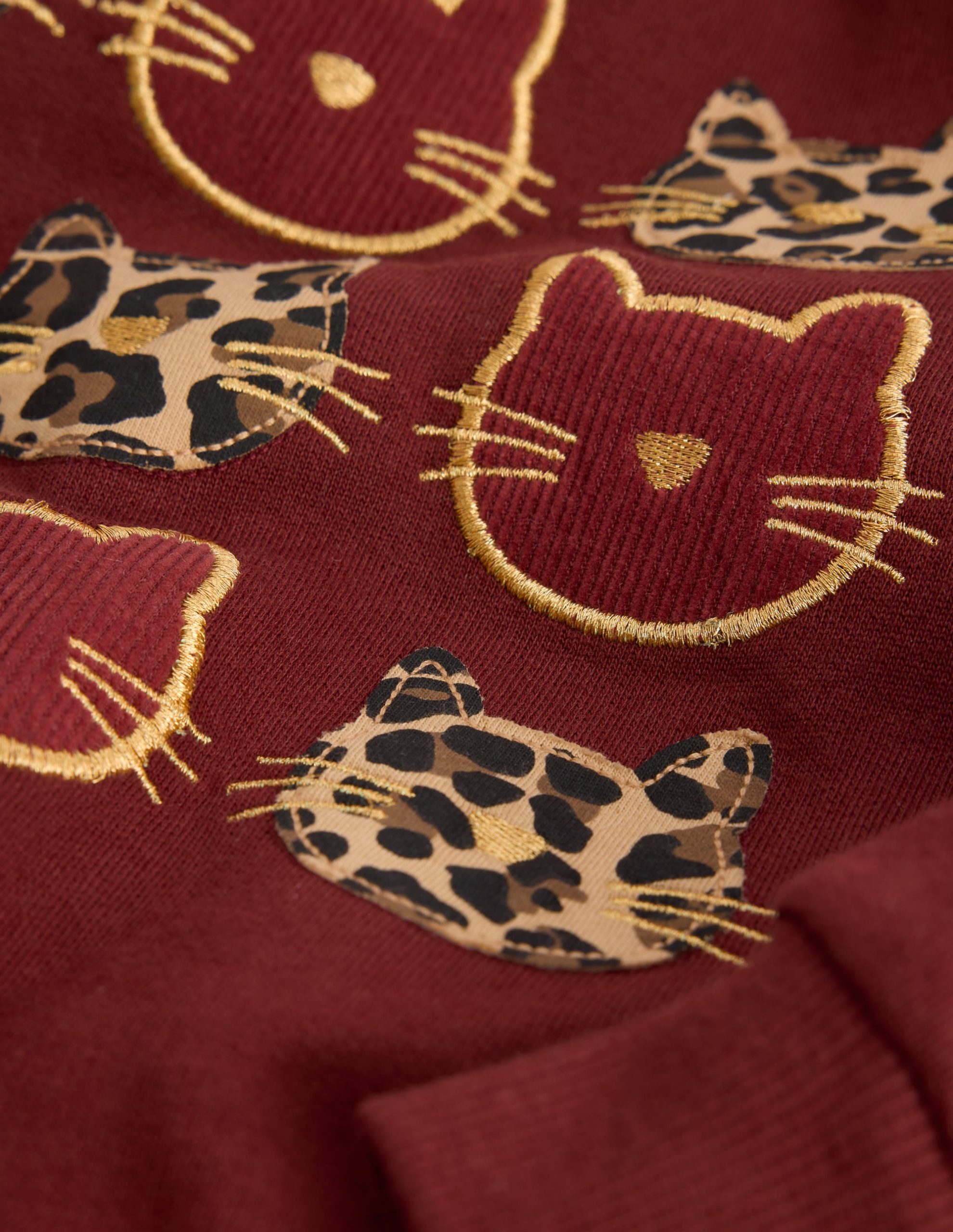 Bobbie Appliqu?? Sweatshirt-Chestnut Cats - Image 3