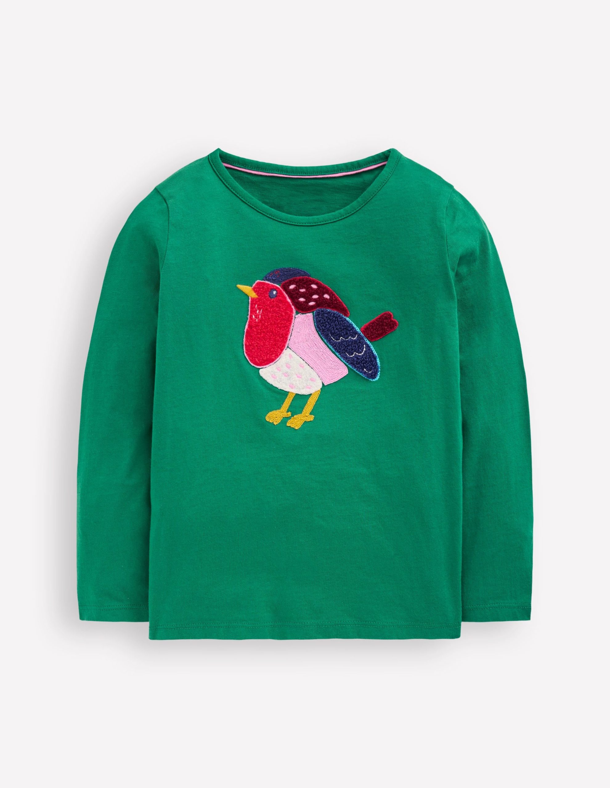 Long Sleeve Boucl?? T-shirt-Pine Green Robin - Image 2