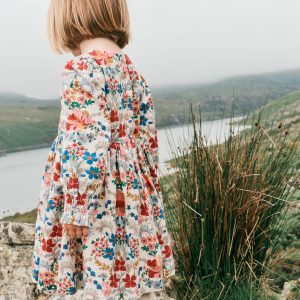 Madeline Long Sleeve Dress-Ecru Small Tapestry Floral