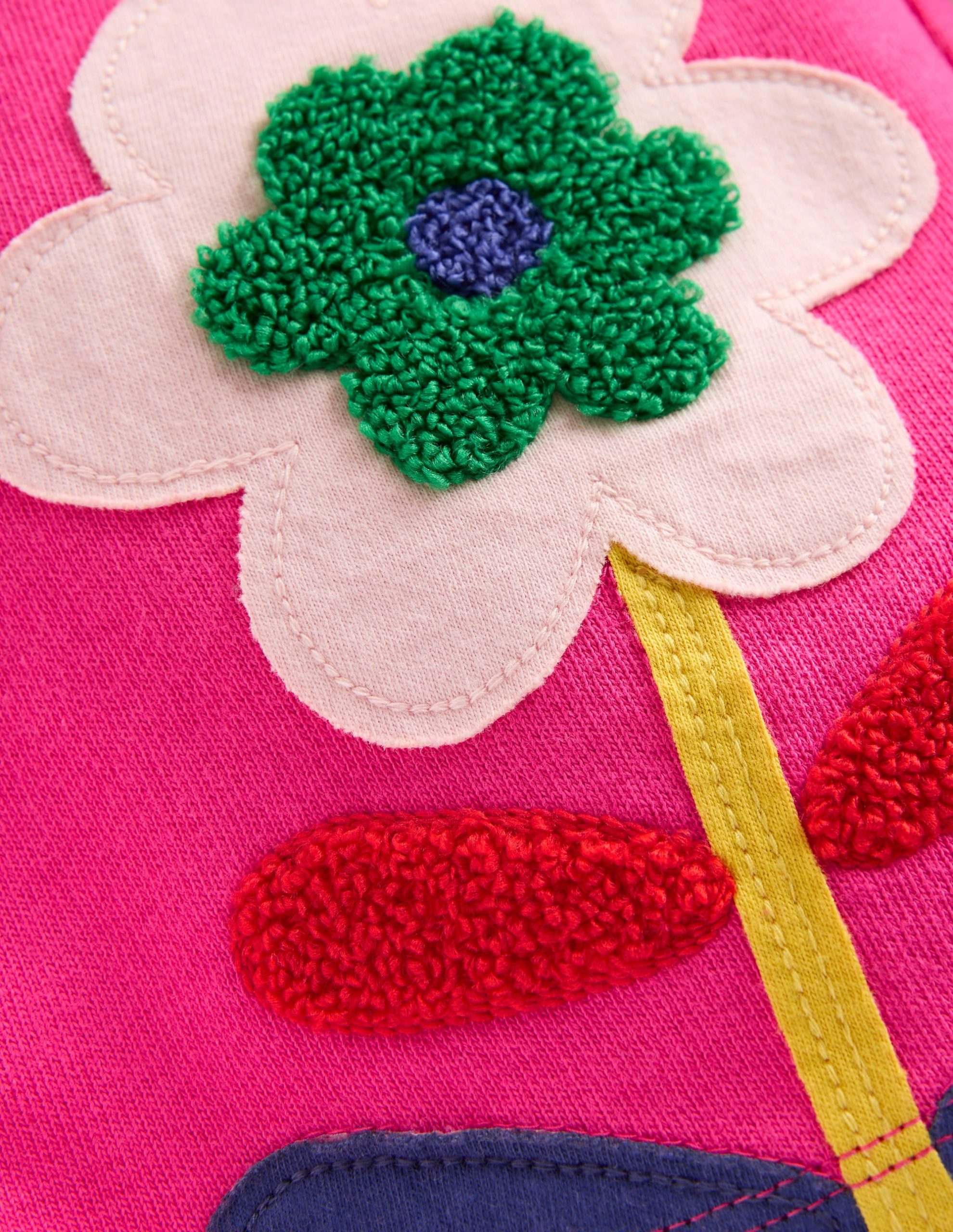 Bobbie Appliqu?? Joggers-Raspberry Pink Flowers - Image 3