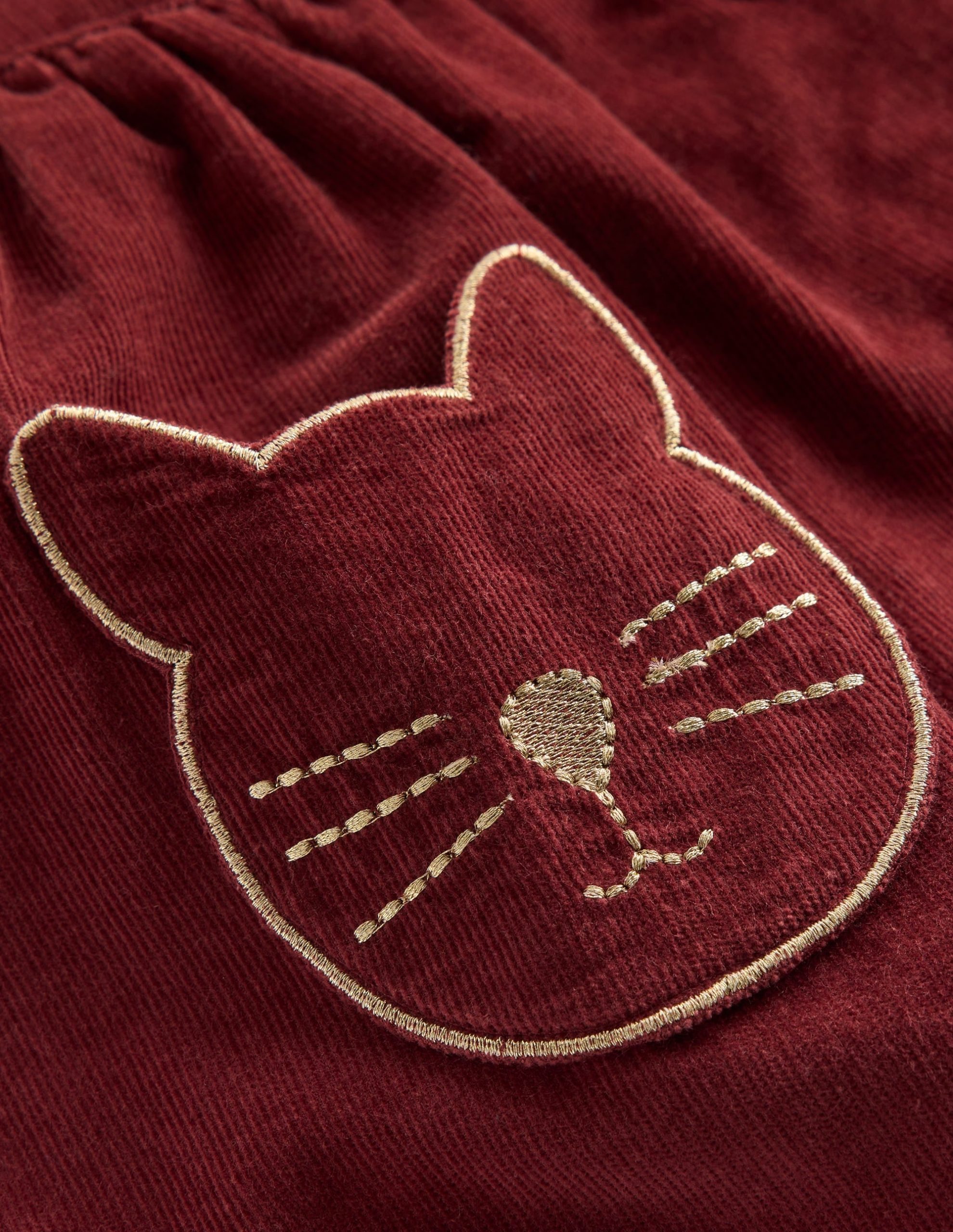 Button-through Mini Skirt-Chestnut Cats - Image 4