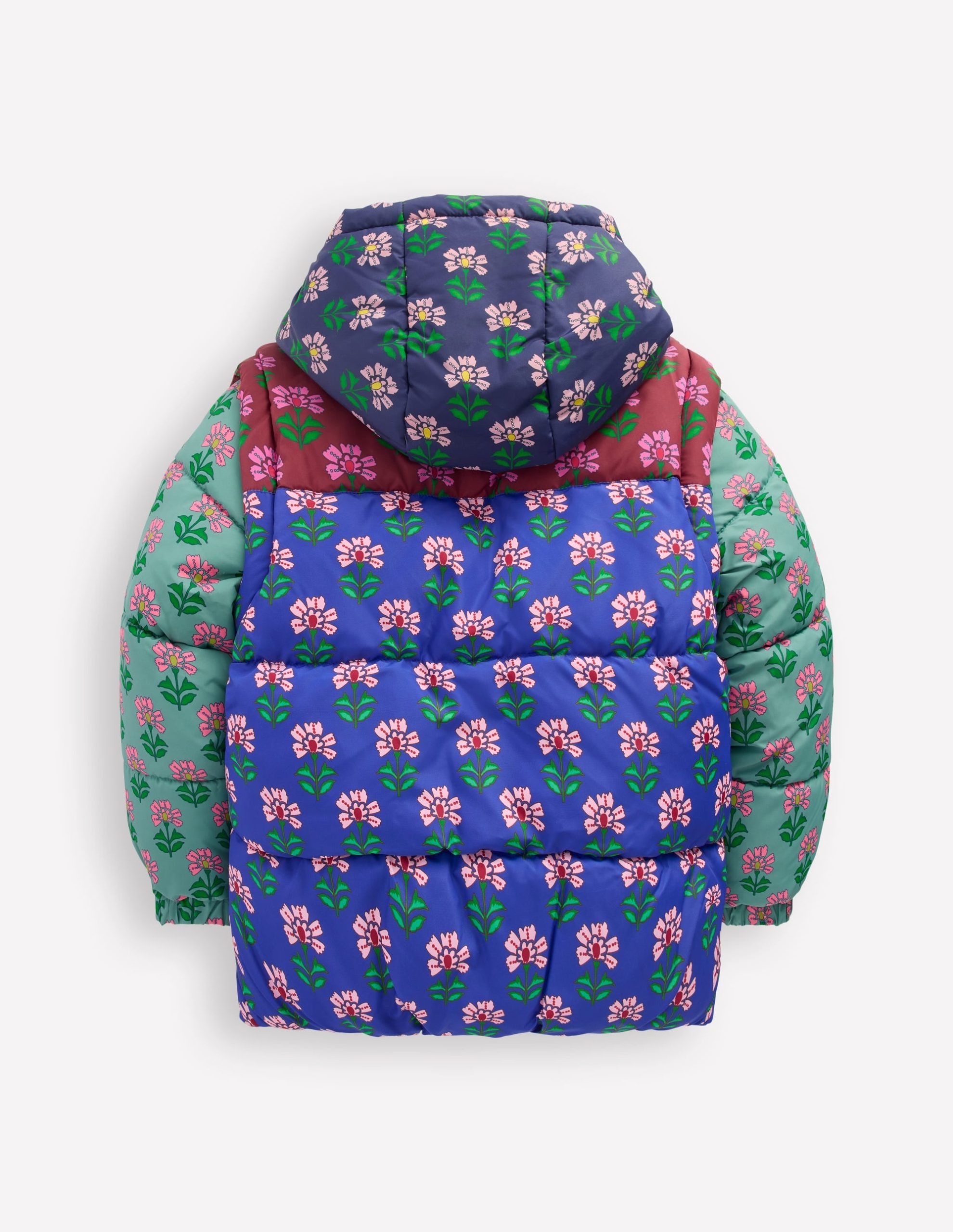 2-in-1 Padded Coat-Multi Woodblock Flower - Image 3