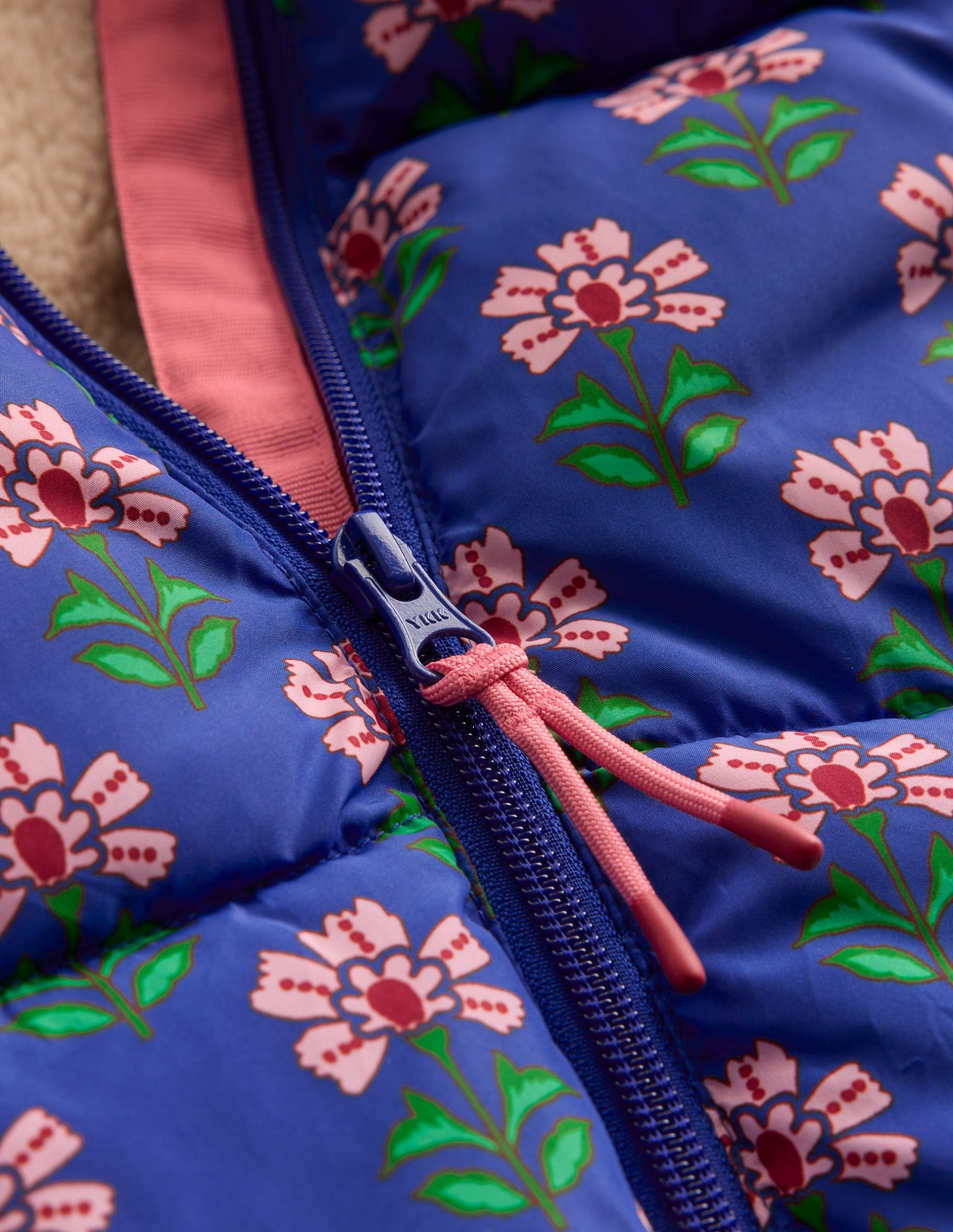 2-in-1 Padded Coat-Multi Woodblock Flower - Image 4