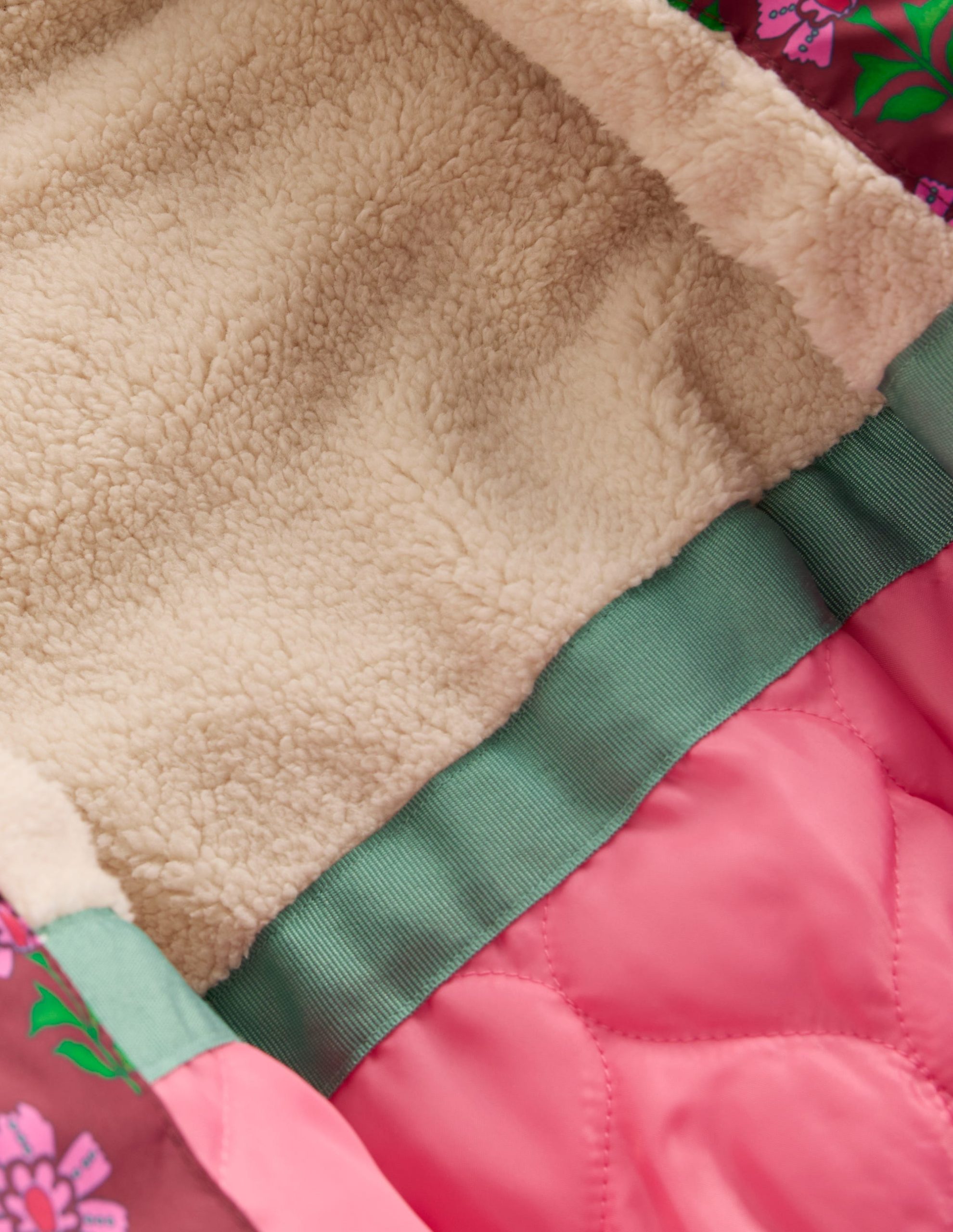 2-in-1 Padded Coat-Multi Woodblock Flower - Image 6