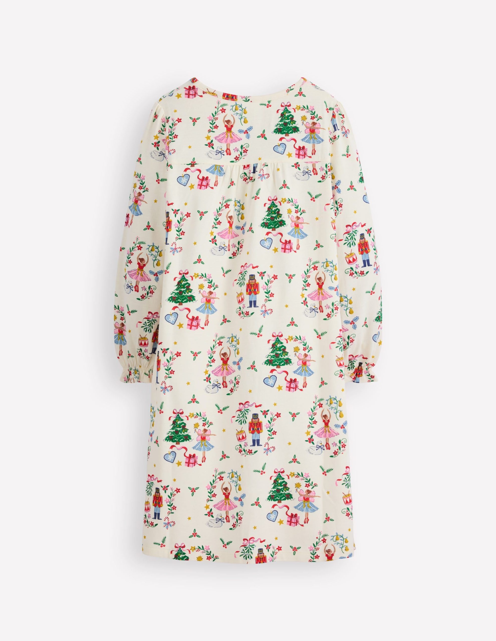 Printed Long Sleeve Nightie-Soft Ivory Nutcracker - Image 2