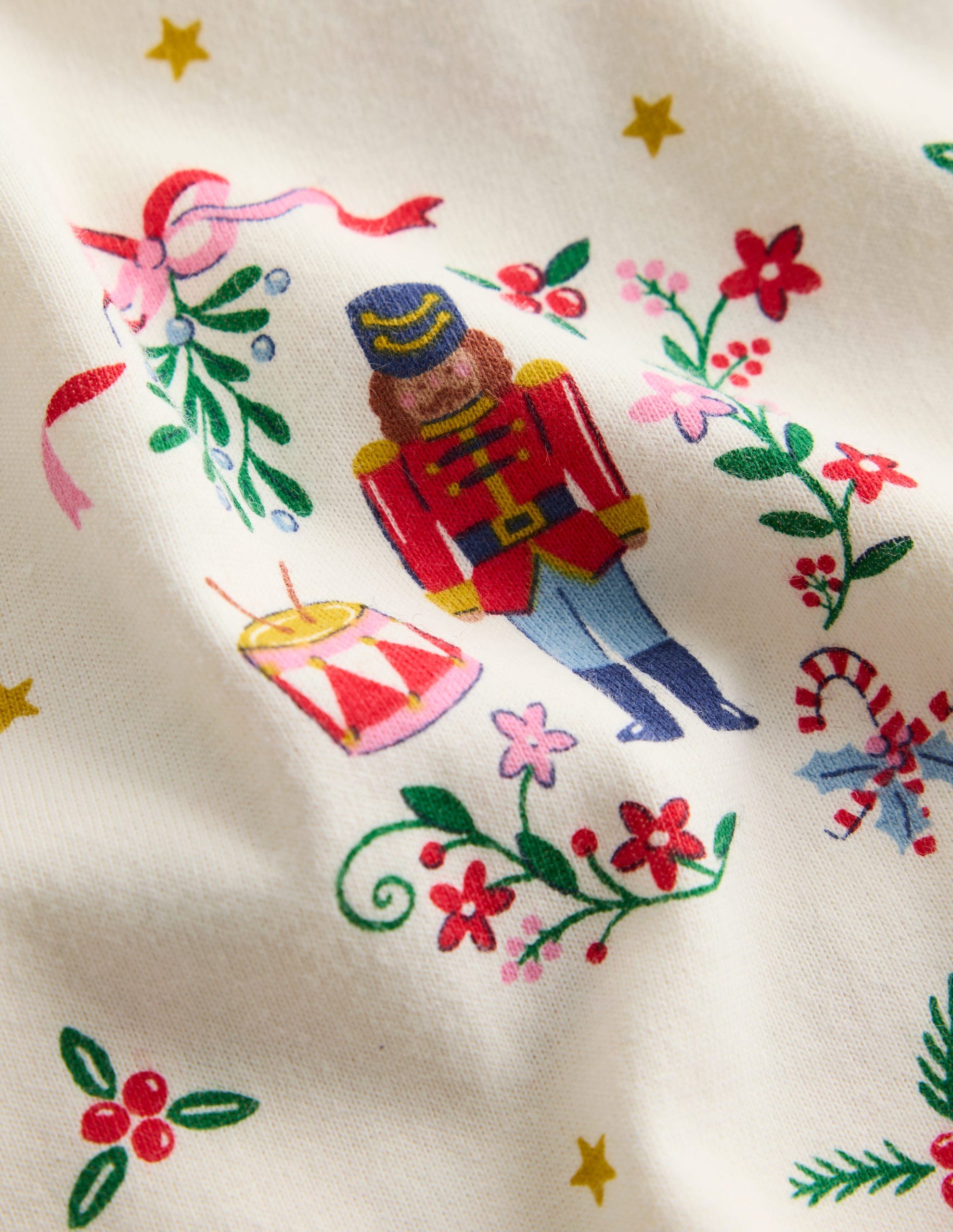 Printed Long Sleeve Nightie-Soft Ivory Nutcracker - Image 3