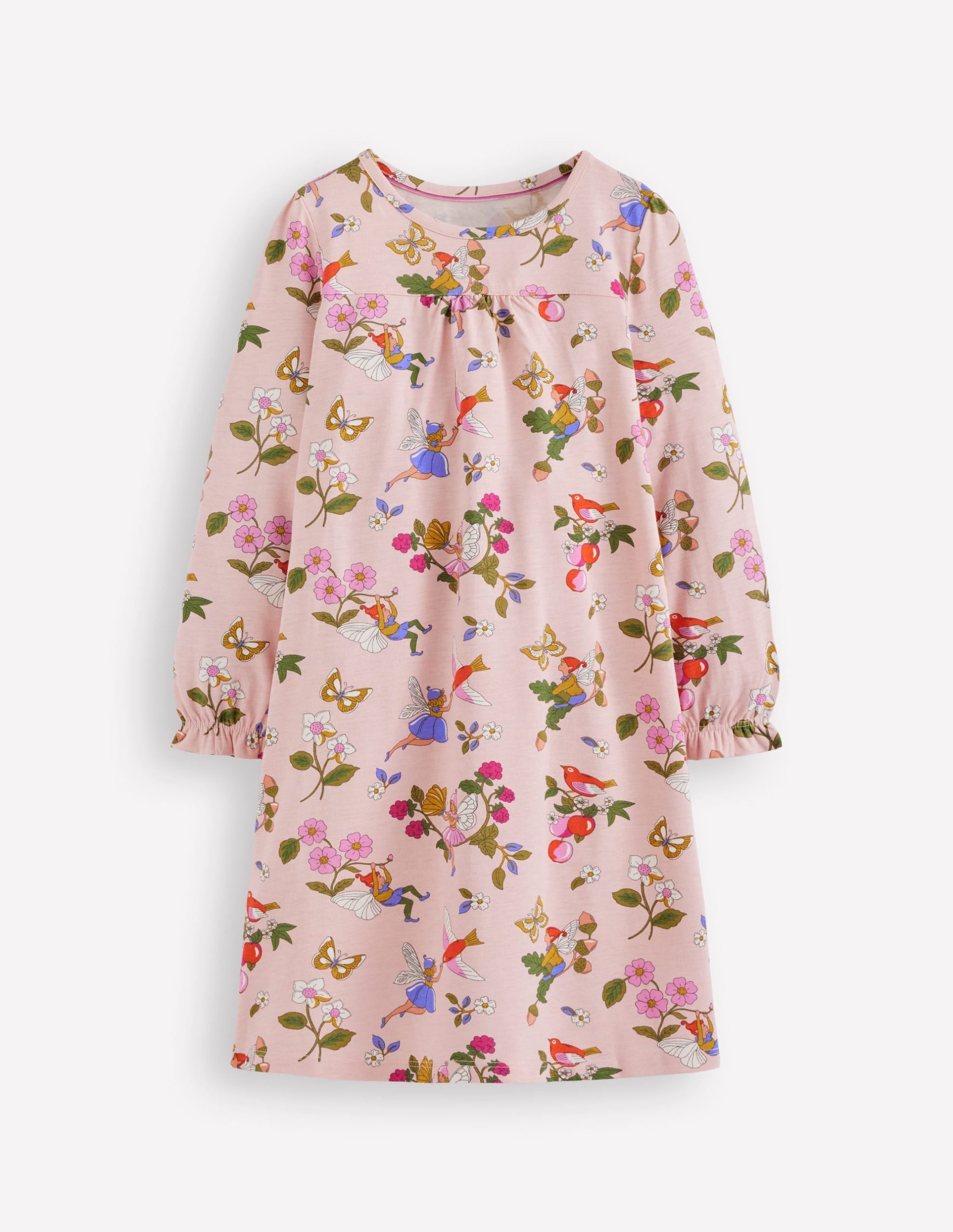 Printed Long Sleeve Nightie-Chalk Pink Fairy Tree