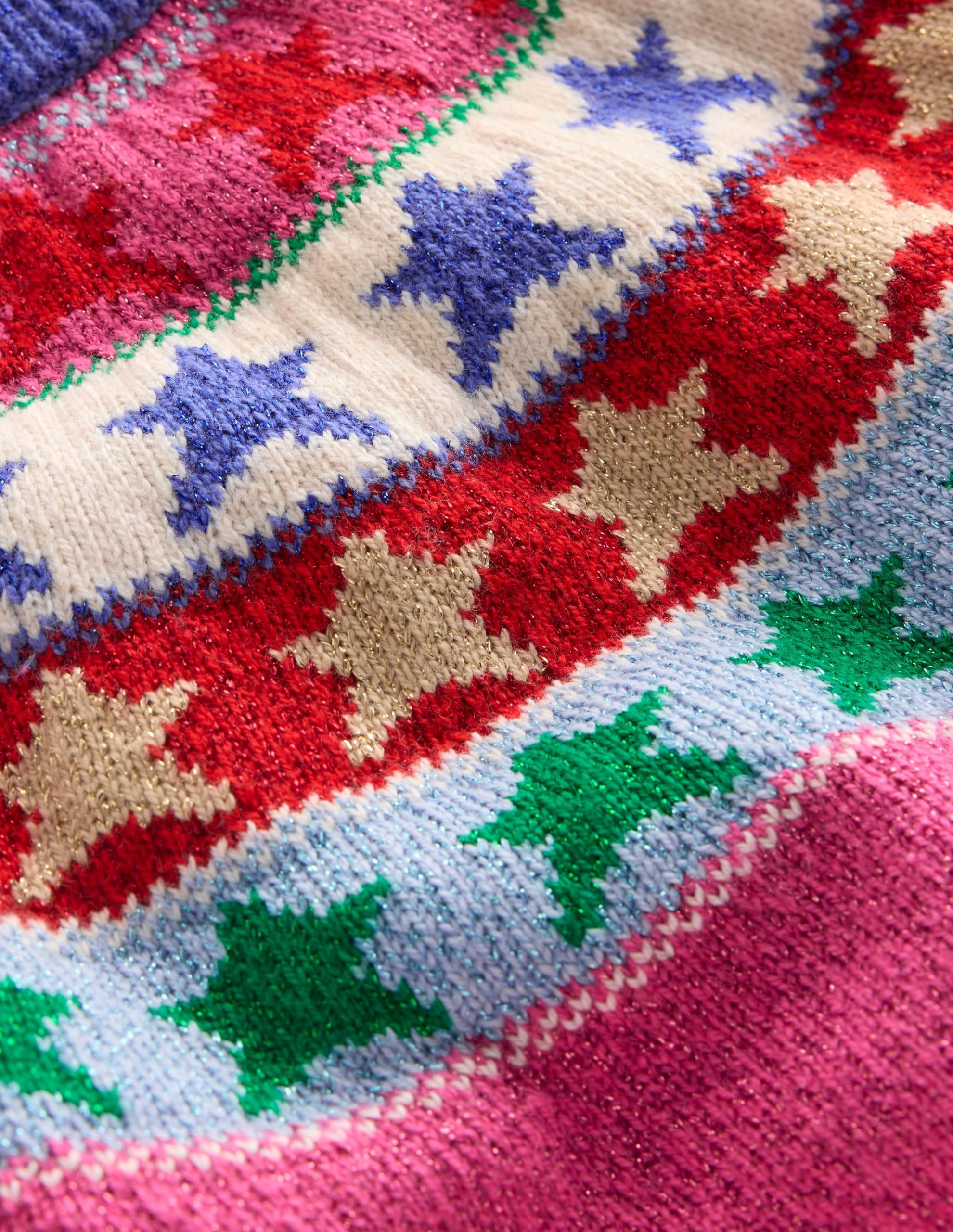 Eleanor Fair Isle Sweater-Hot Pink Sparkle Stars - Image 4