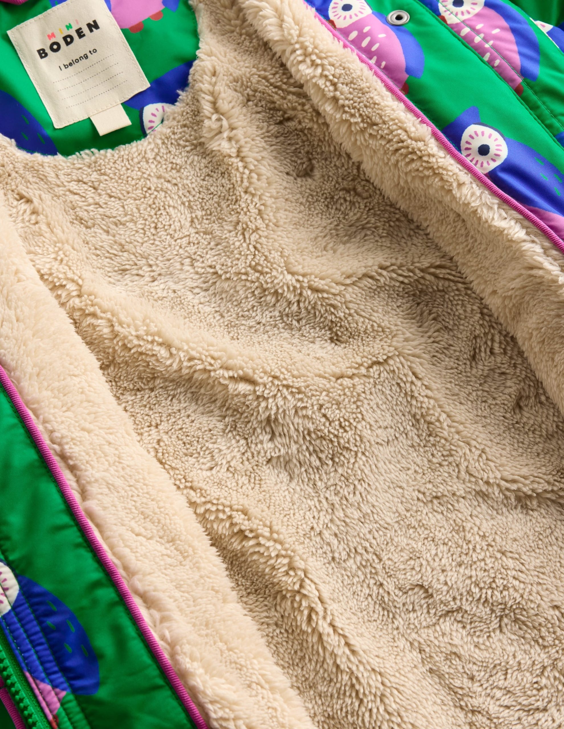 Sherpa Lined Anorak-Rich Emerald Geo Owls - Image 5