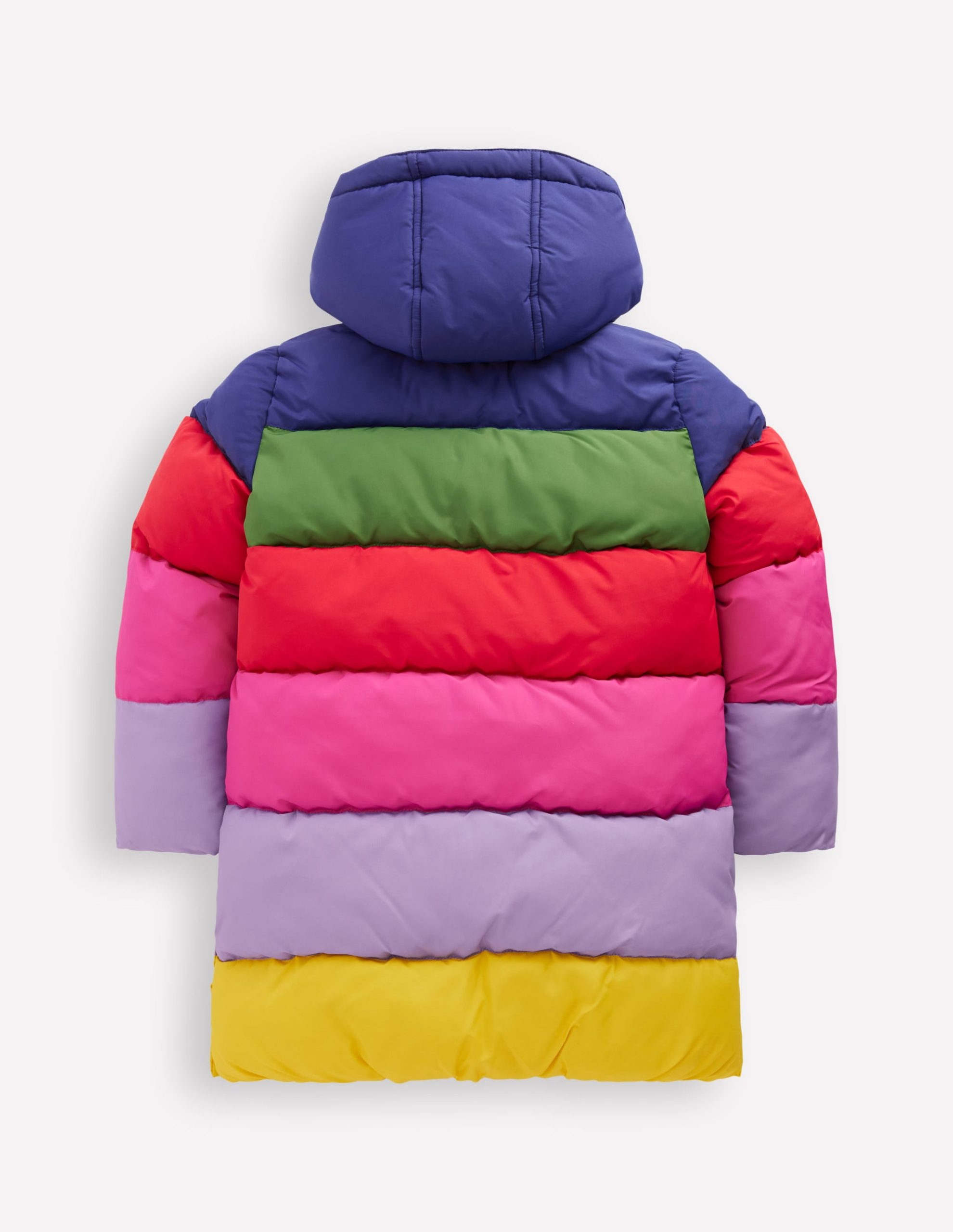 Longline Padded Coat-Rainbow Colourblock - Image 3