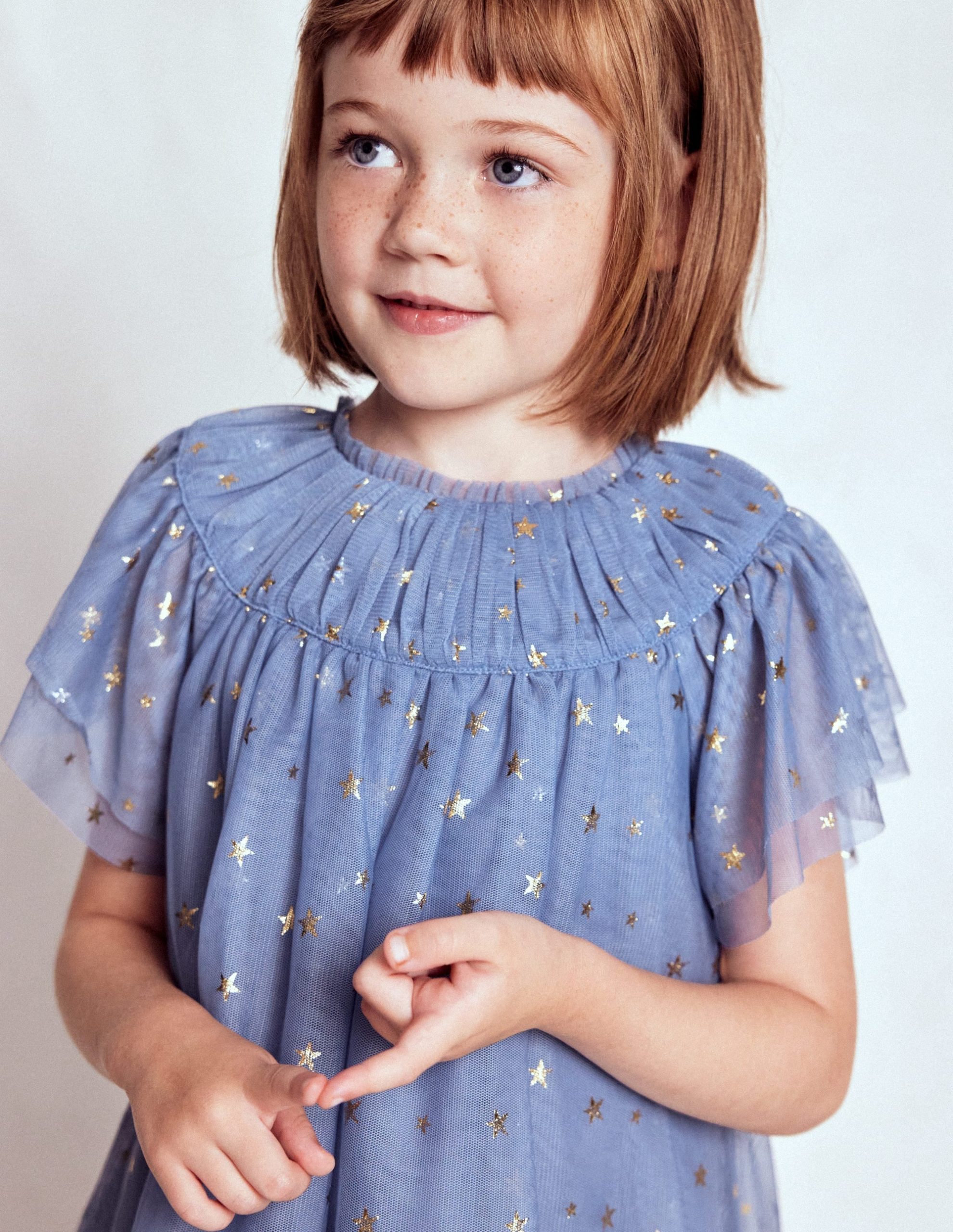 Tiered Tulle Dress-Stormbolt Blue - Image 2