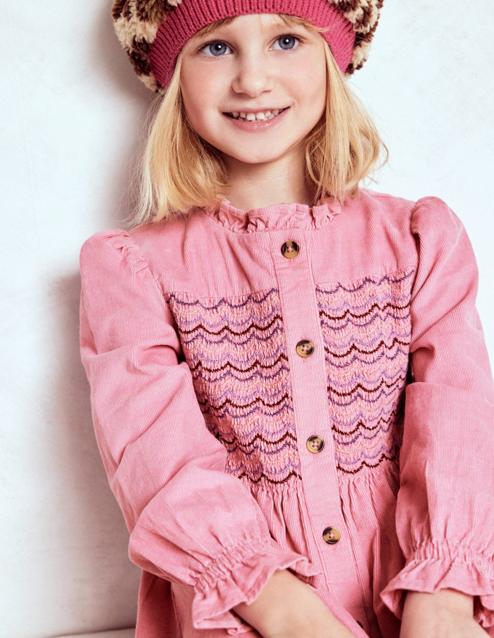 Suki Long Sleeve Smocked Dress-Formica Pink - Image 2