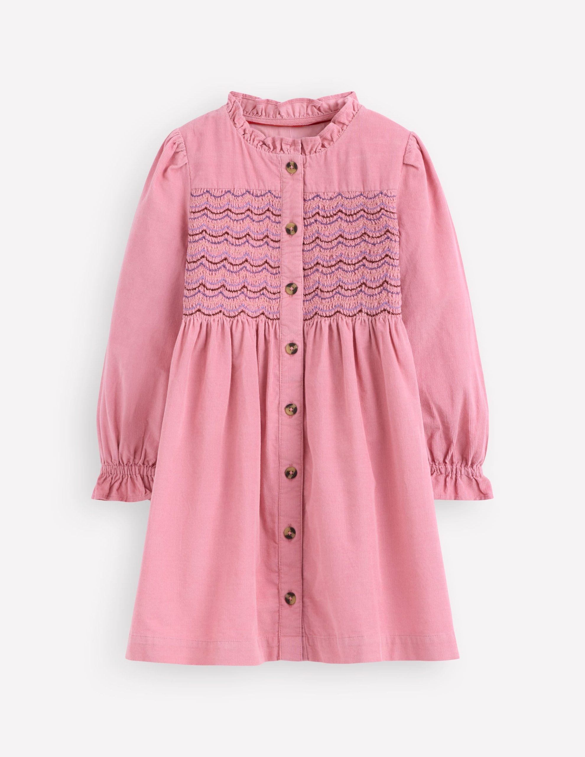Suki Long Sleeve Smocked Dress-Formica Pink - Image 3
