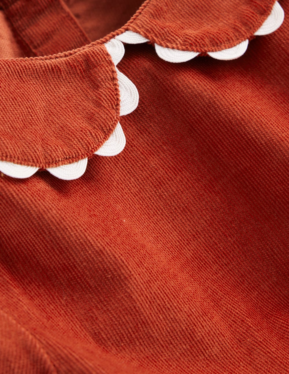 Cord Ric Rac Trim Dress-Roasted Chestnut Brown - Image 4