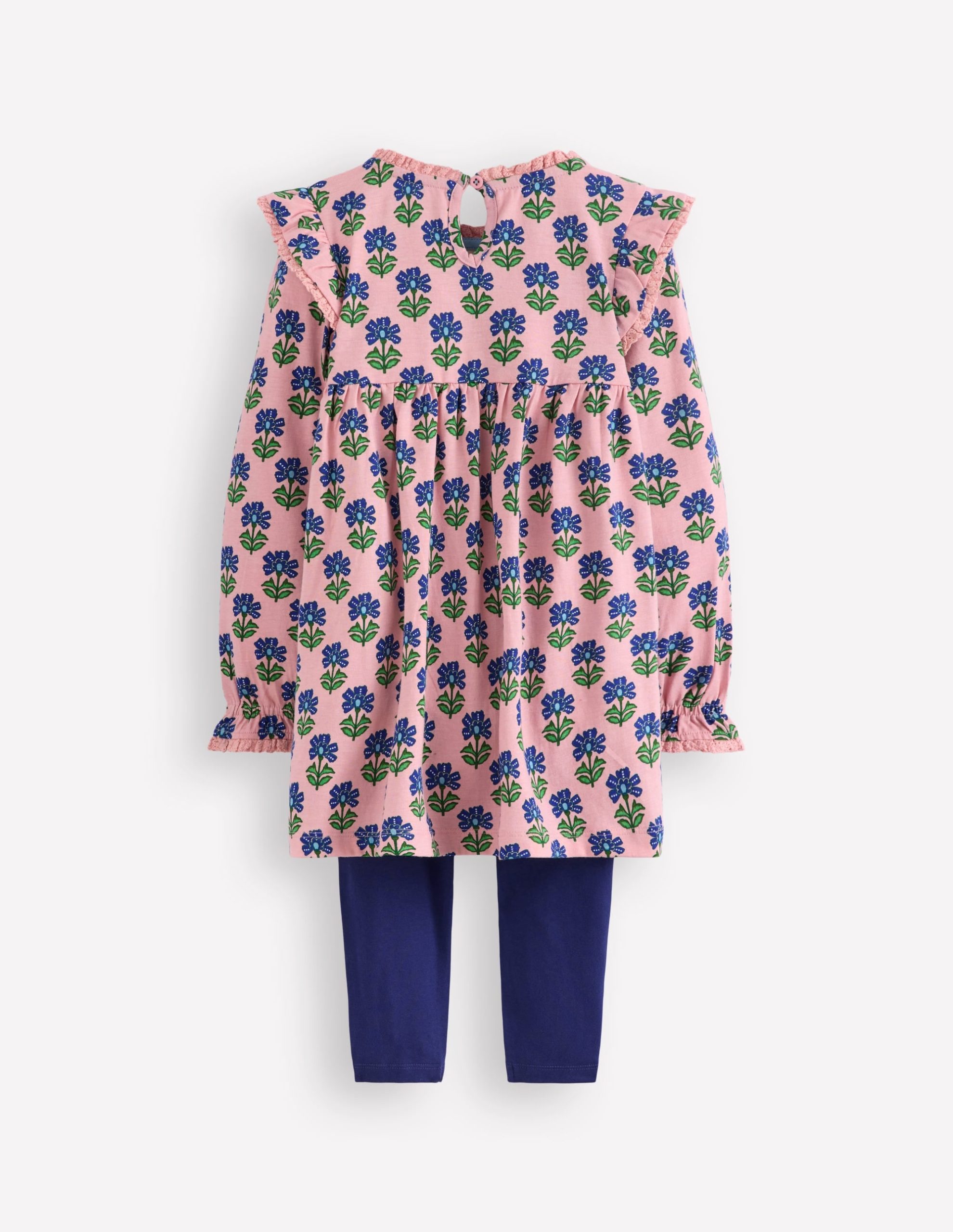 Printed Tunic Set-Vintage Pink Flower Stamp - Image 2